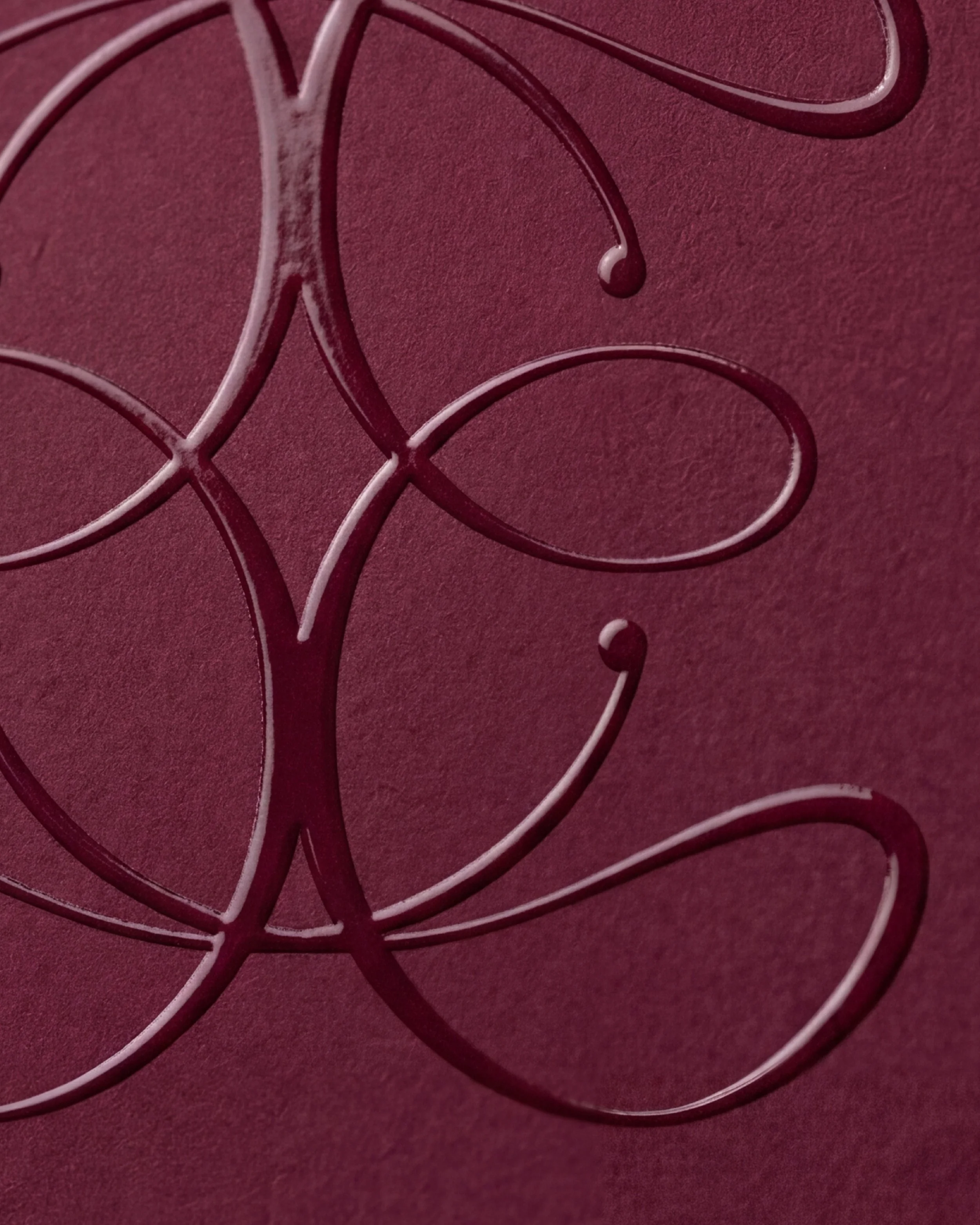 Celira logo with spot gloss finish on burgundy packaging