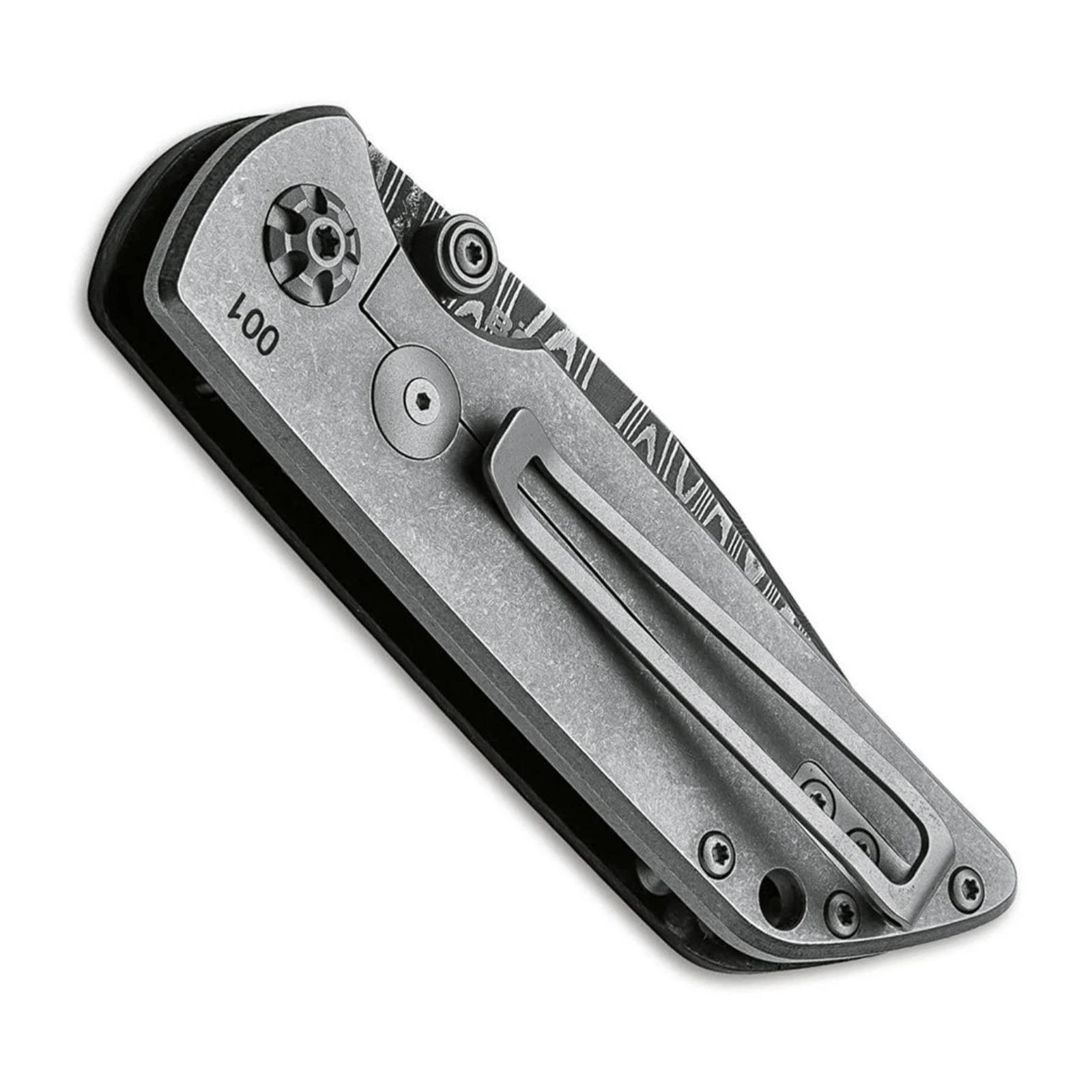 Boker M4 Sherman Brown Burlap Micarta Damascus Knife