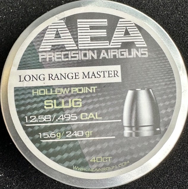AEA Long Range Master Hollow Point Slug 12.58/.495 Cal 40 ct.