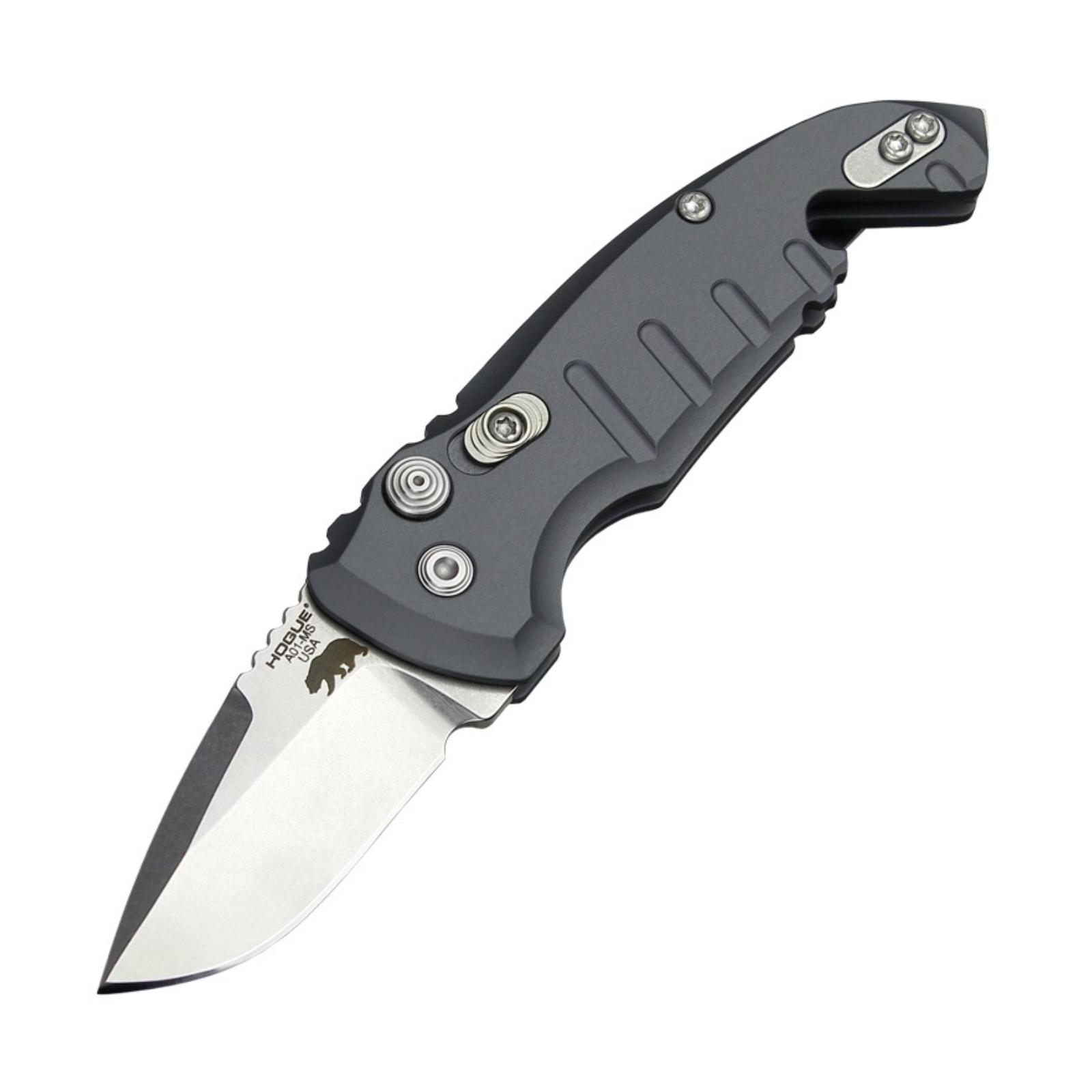 Hogue Knives Gray A01 Microswitch Wharncliffe Stonewash Blade