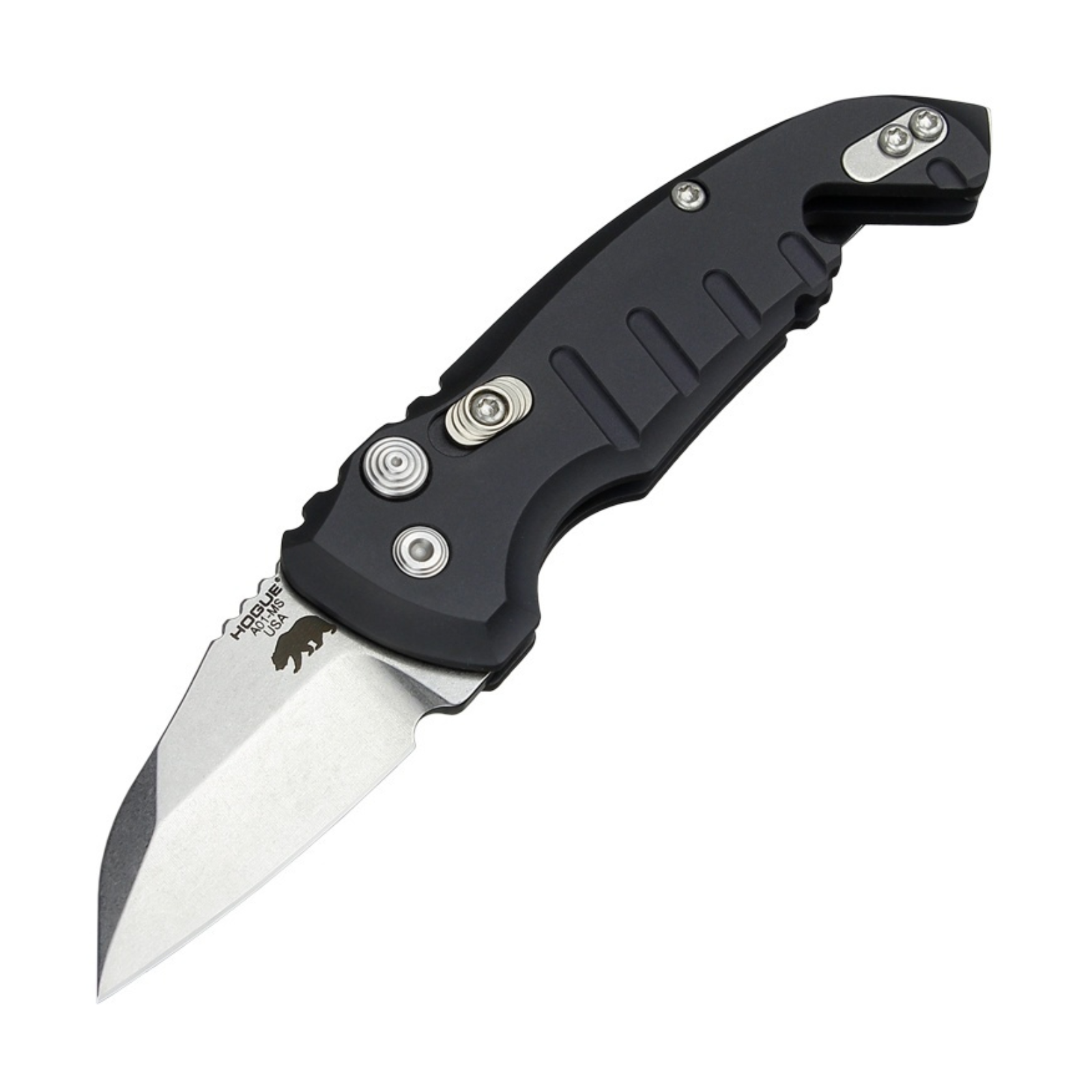 Hogue Knives A01 Microswitch Wharncliffe Stonewash Blade