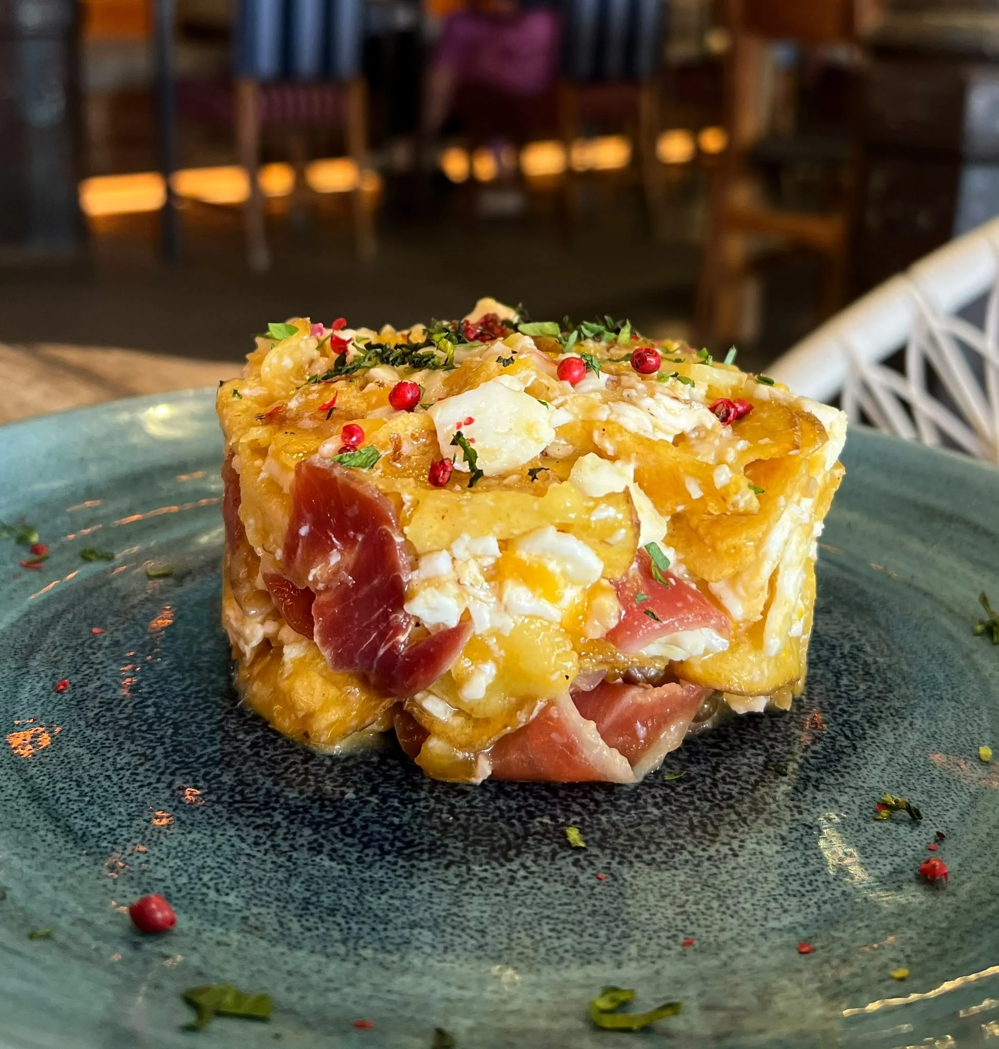Estrellados con jamón Brunch Alsur Café Barcelona