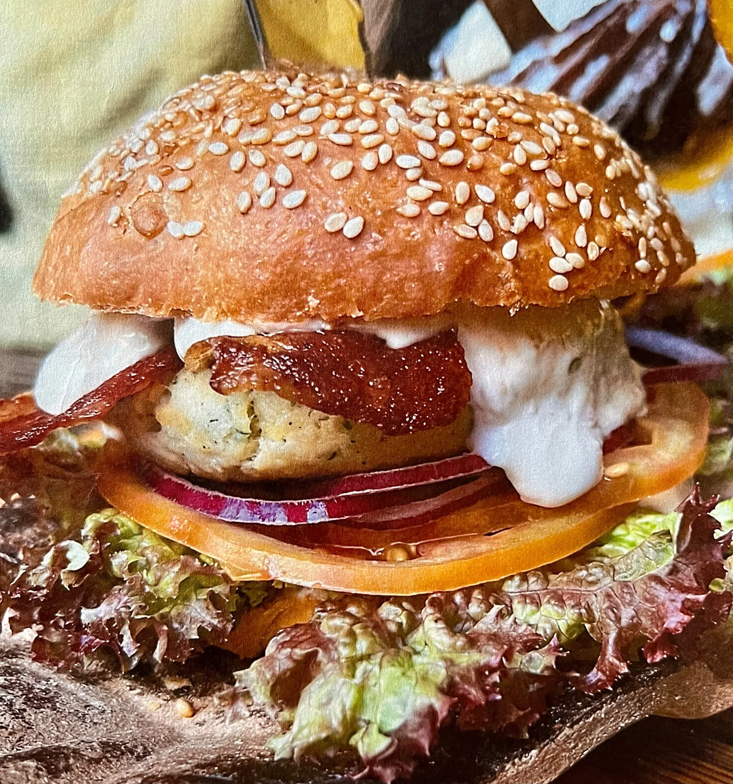 Chicken Ricotta Burger Brunch Alsur Café Barcelona