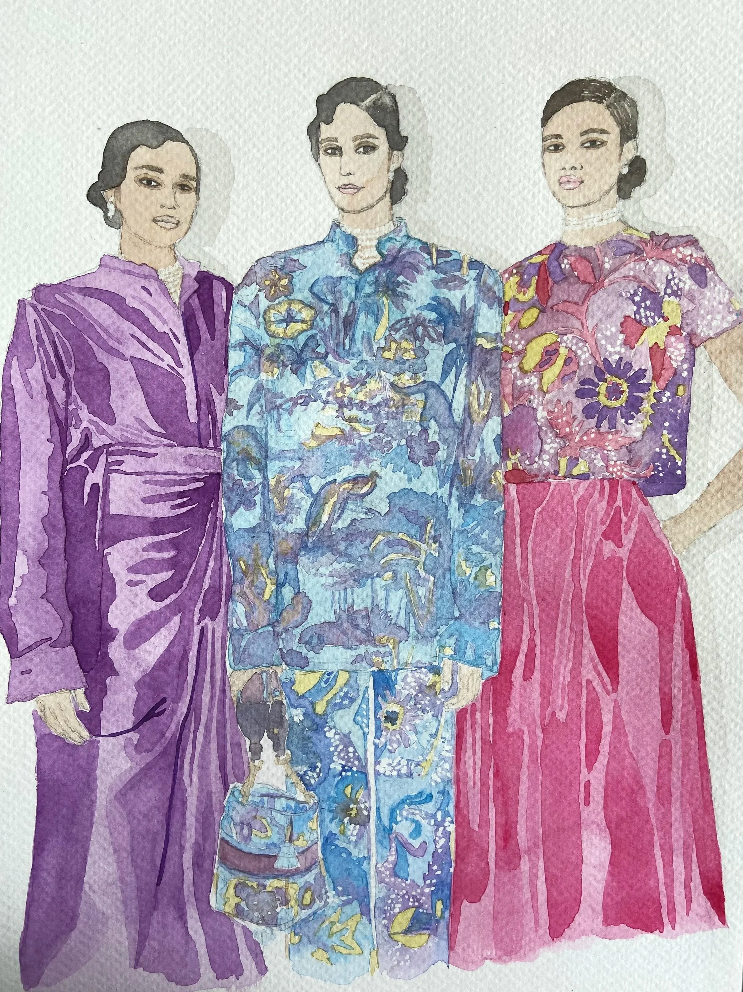 Dior Fall 2023 in India - Watercolor on A4