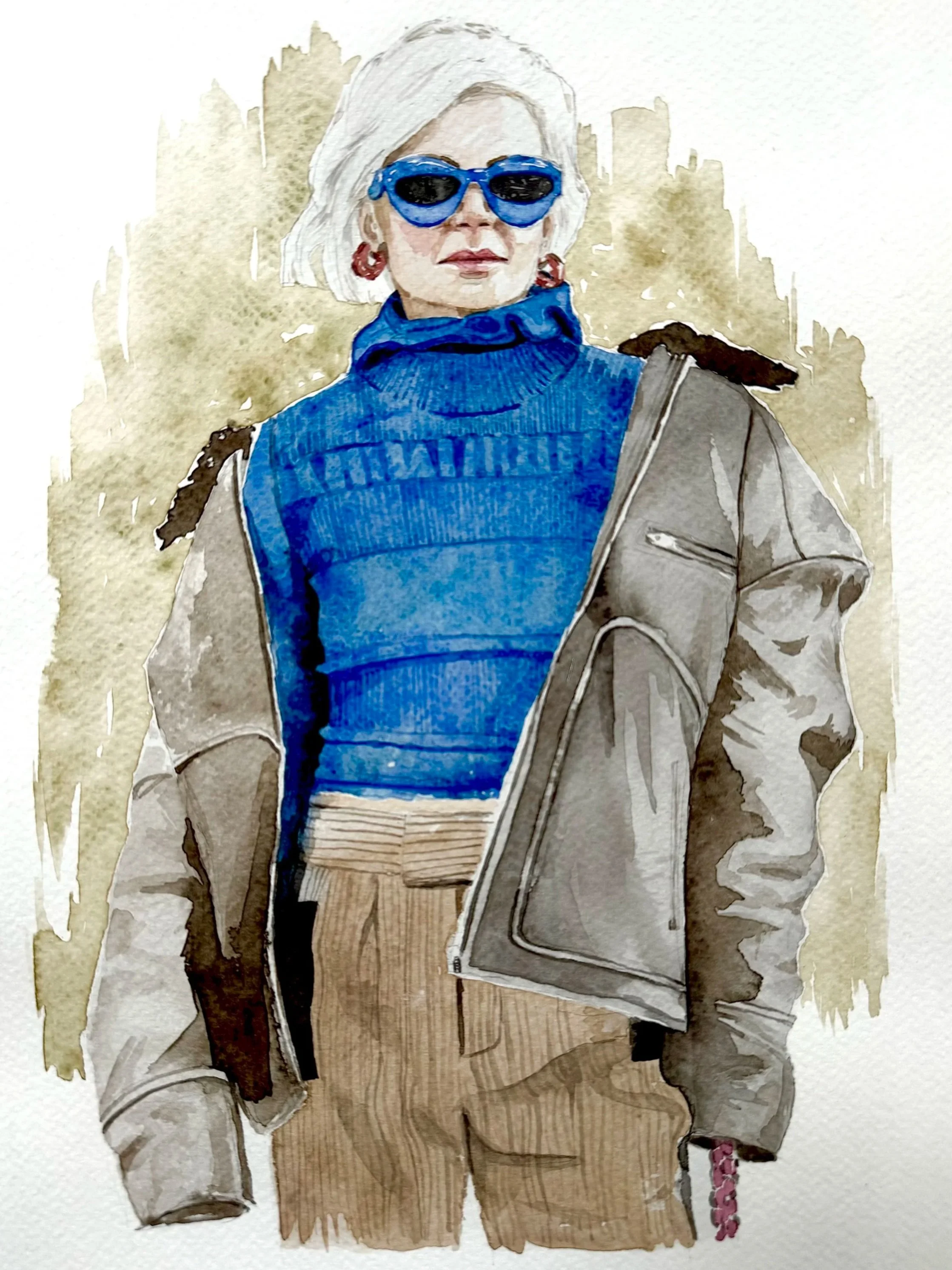 Grece Ghanem at CPHFW - Watercolor on A3