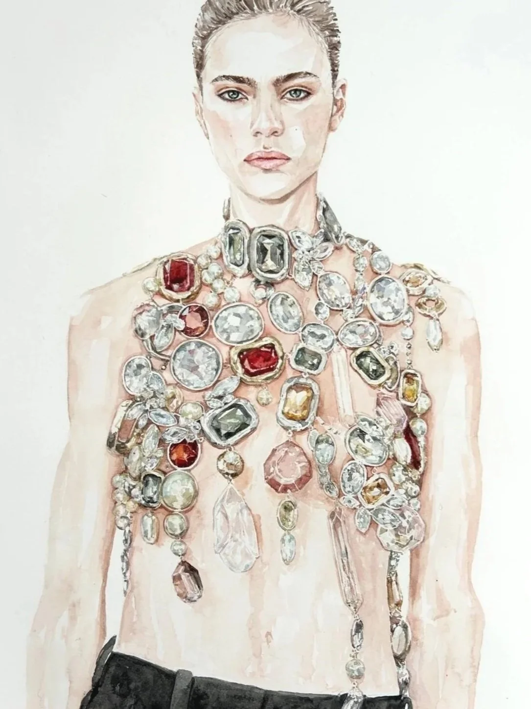 Givenchy F/W25 (look 47) - Watercolor on A3