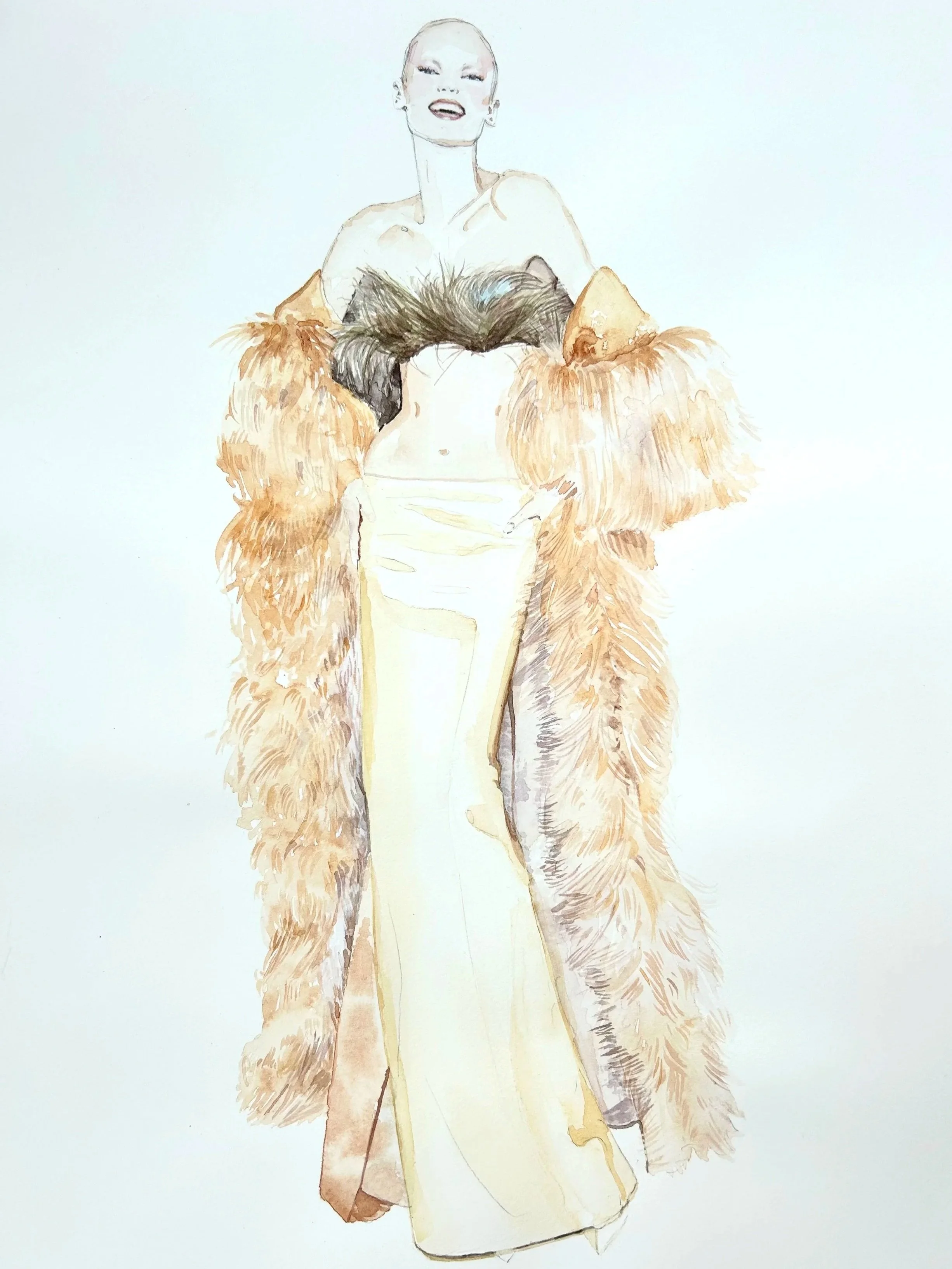 Schiaparelli Spring 2025 Couture - Watercolor on A3