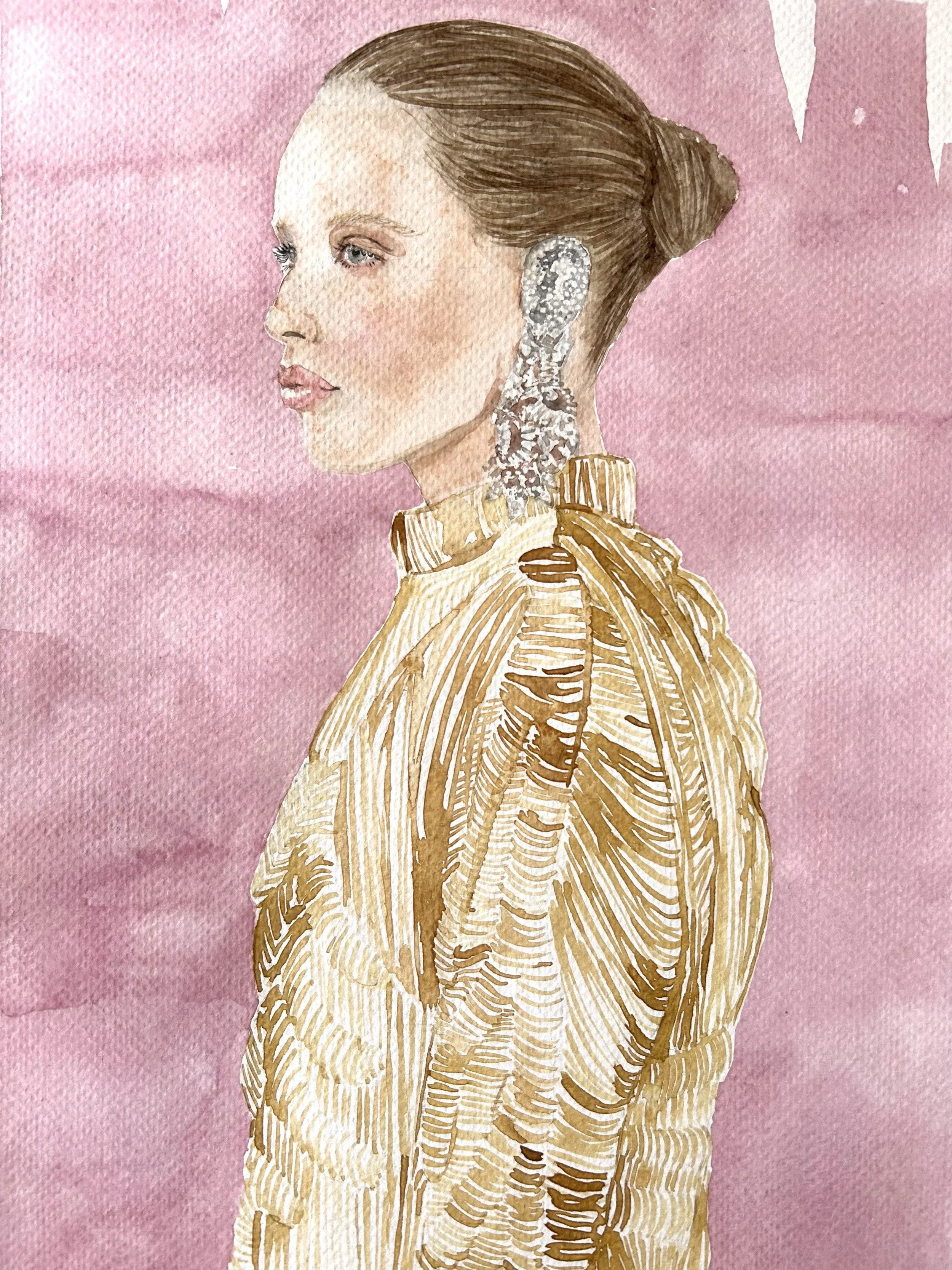 Schiaparelli Spring 2024 Couture - Watercolor on A3