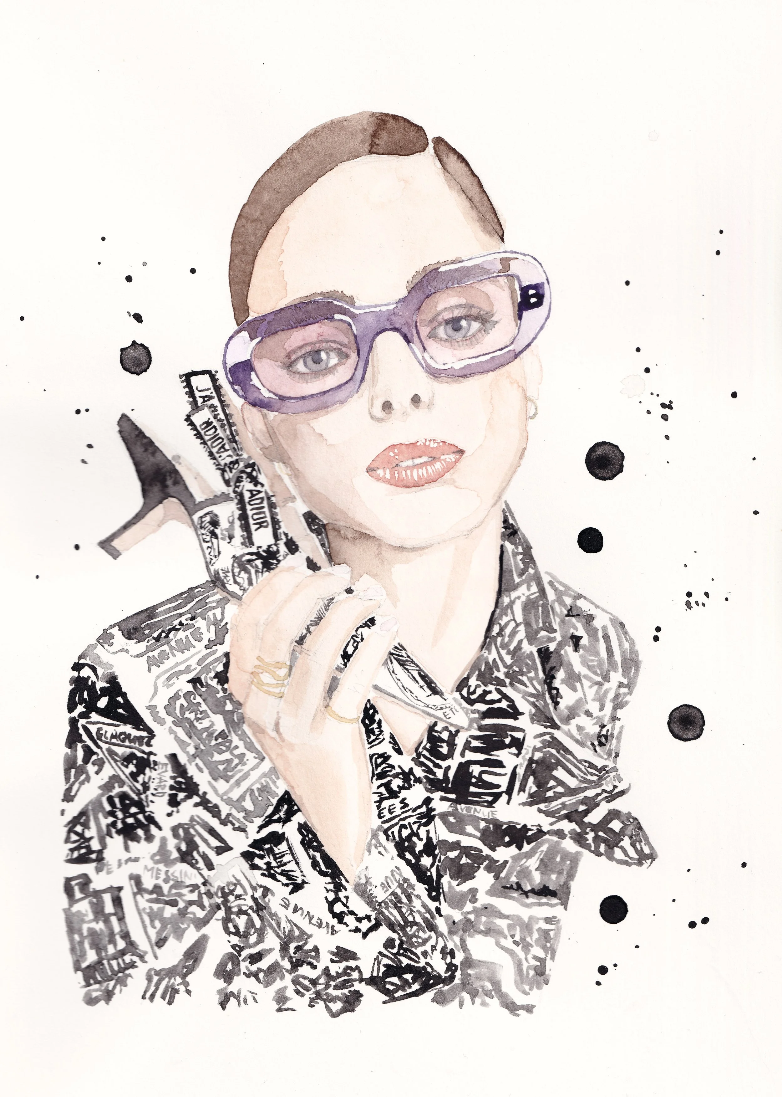 Dior in l'Officiel Belgium 2023 - Watercolor on A4