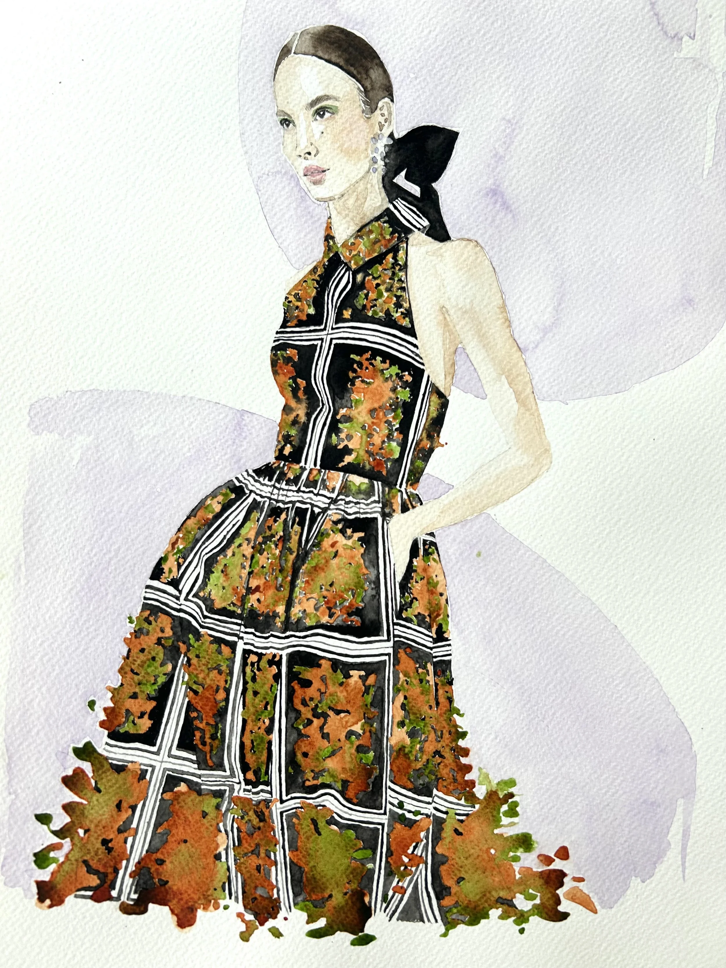 Carolina Herrera Pre-fall 2025 - Watercolor on A3
