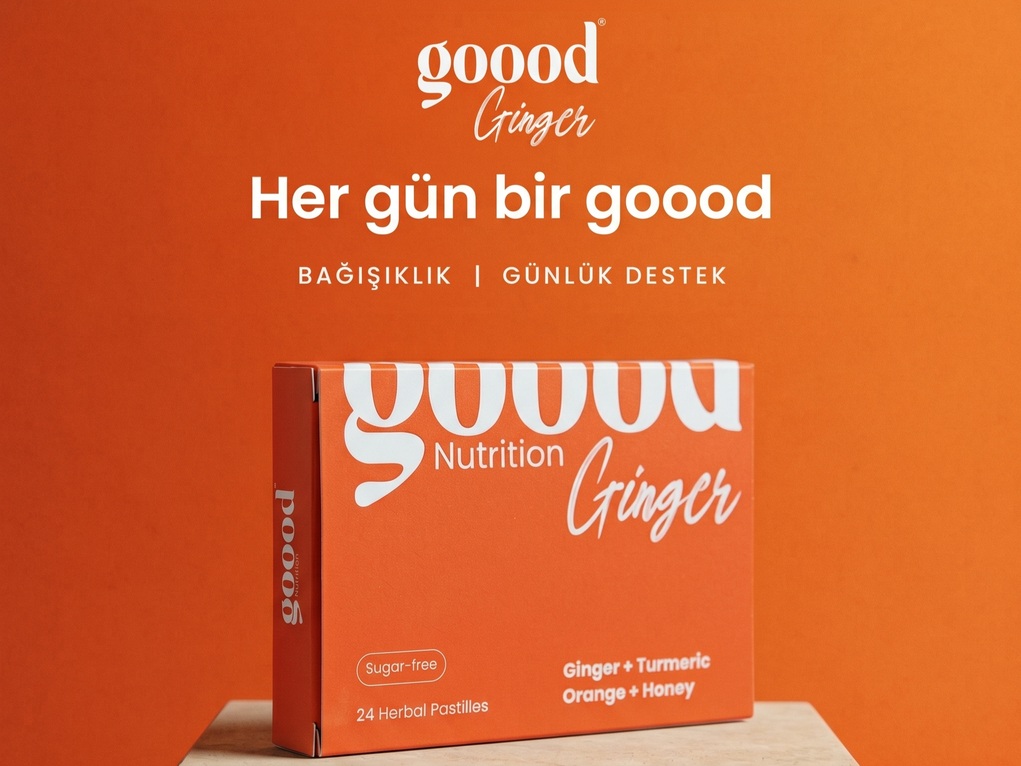 Goood Ginger Bağışıklık Destekleyici Bitkisel 24'lü Pastil (Zencefil, Zerdeçal, C Vitamini)