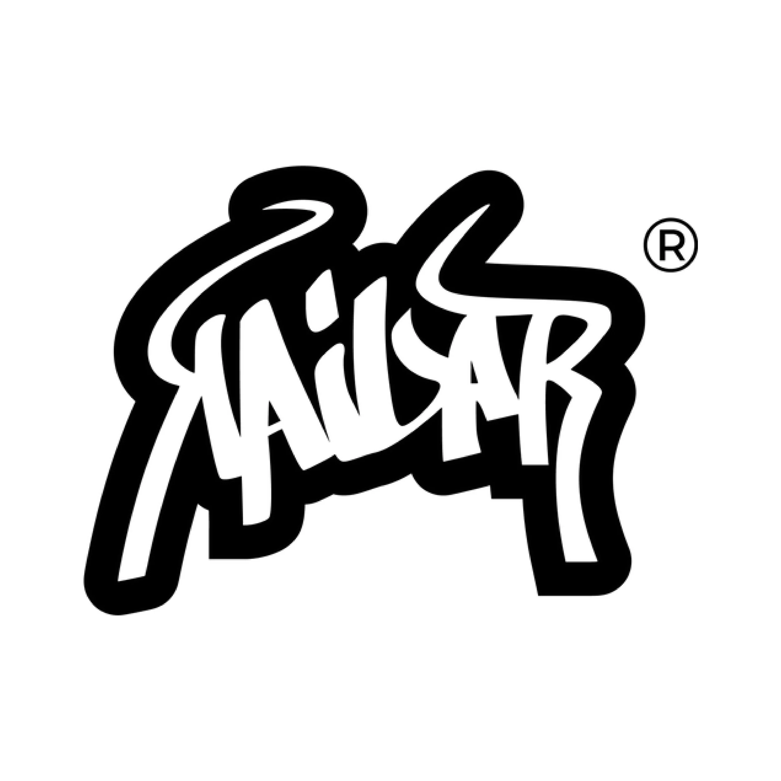 Schwarz-weiße Graffiti- oder Tag-Design mit dem Text 'Hip Hop' in stilisierter Schrift, inklusive eingekreistem R für registriertes Markenzeichen.