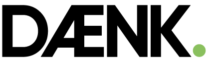 DÆNK logo representing cultural architecture, ideas and perspective. Black Green