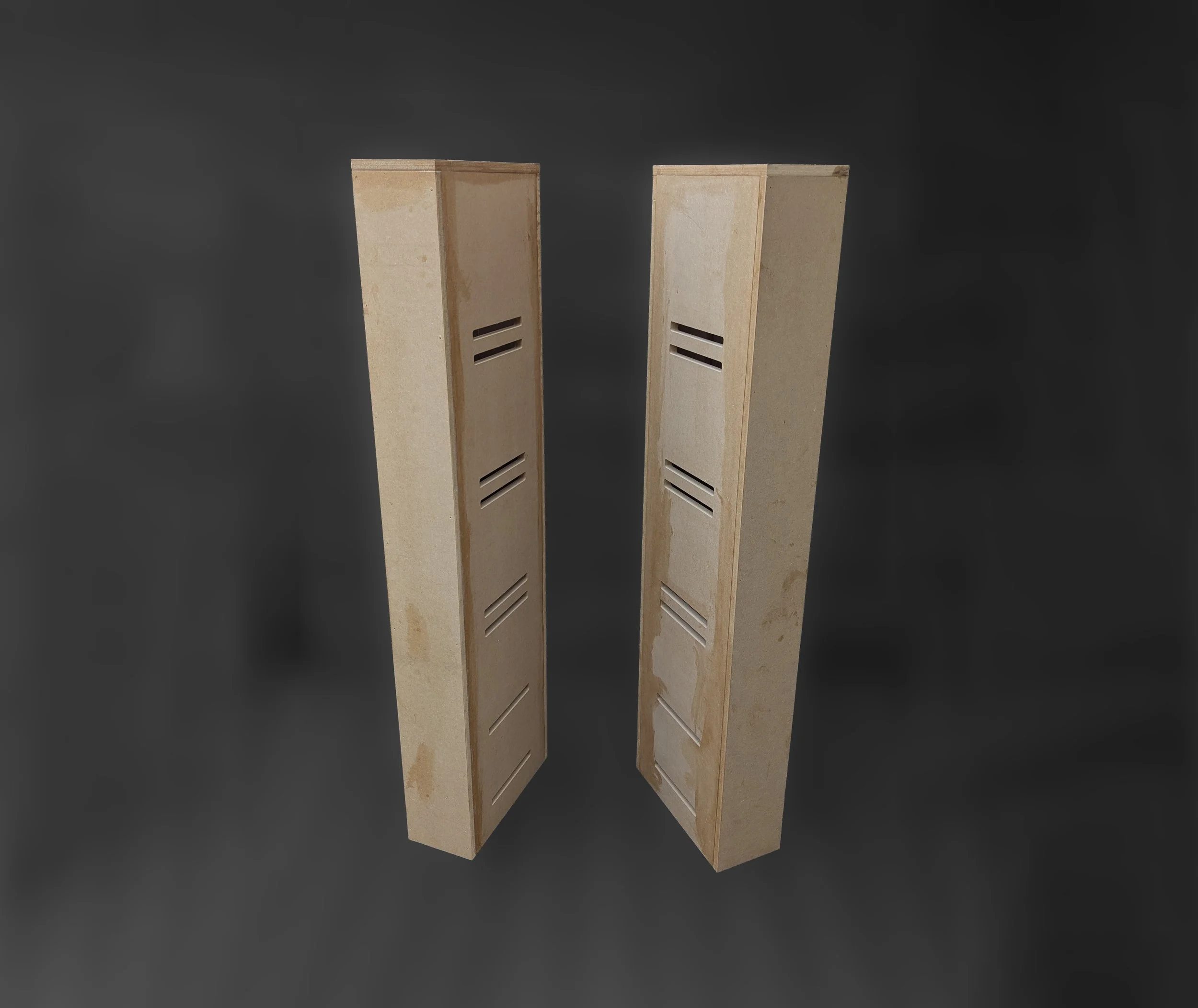 CAD cut assemblies of a bespoke display designed and manufactured for a brick company's showroom.