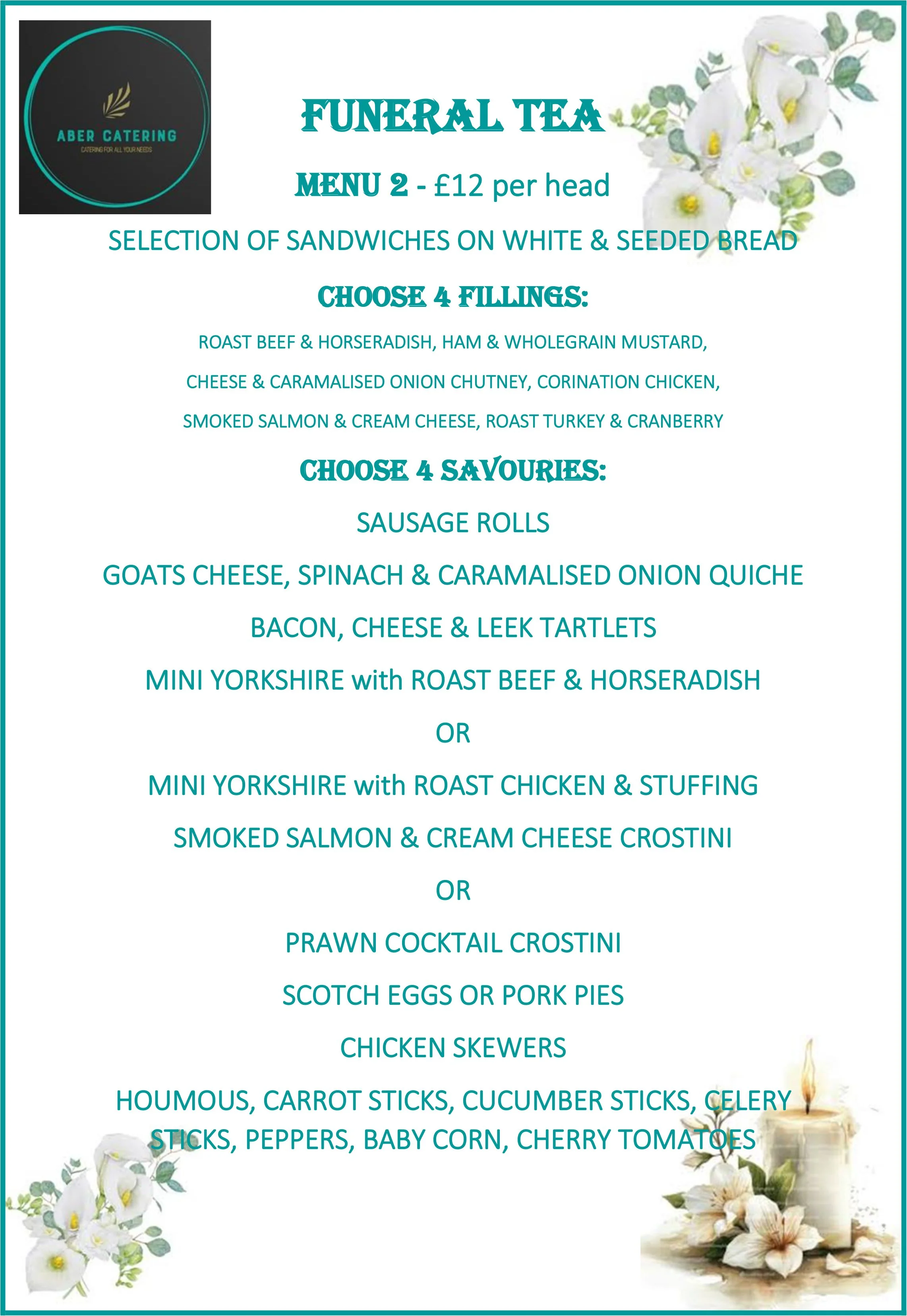 FUNERAL TEA — Aber Catering