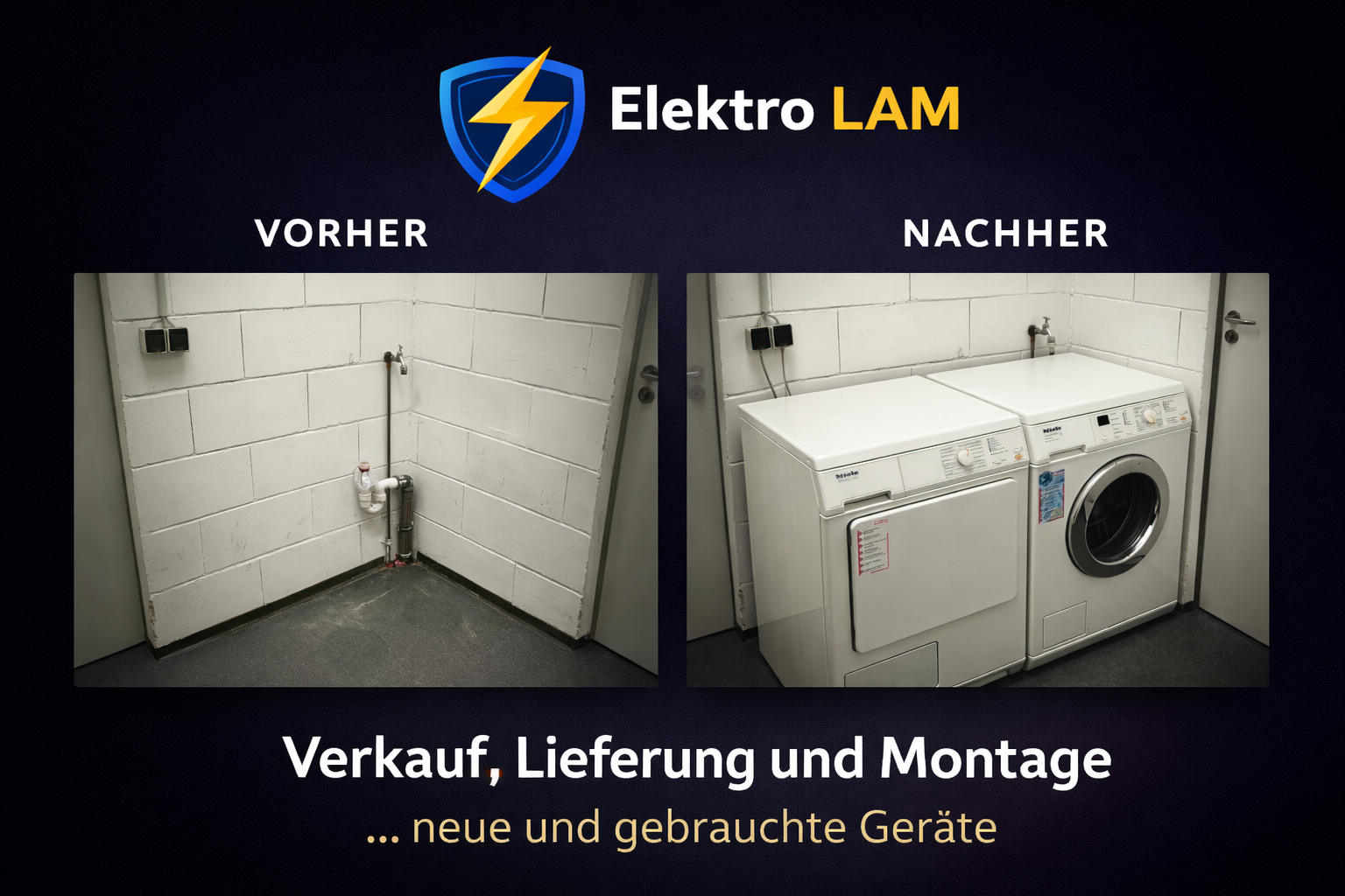 Gebrauchte Waschmaschinen München | Verkauf, Lieferung & Montage – Elektro LAM