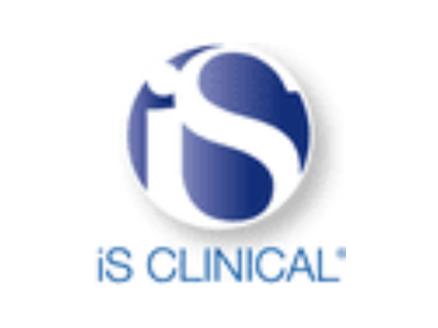 Logo with a blue and white globe and the text "iS Clinical" underneath.