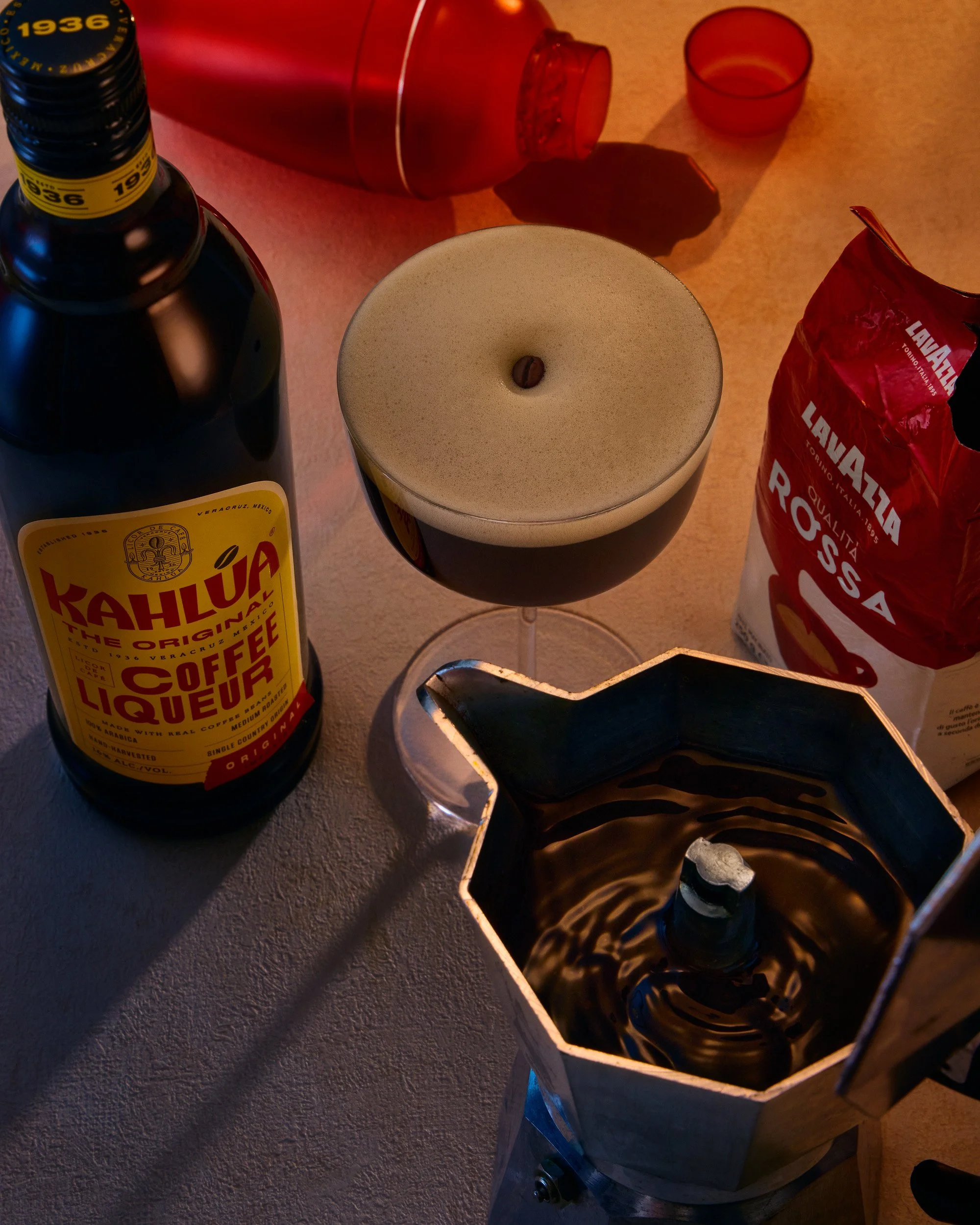 stylised product coffee cocktail photography for advertising and campaign use