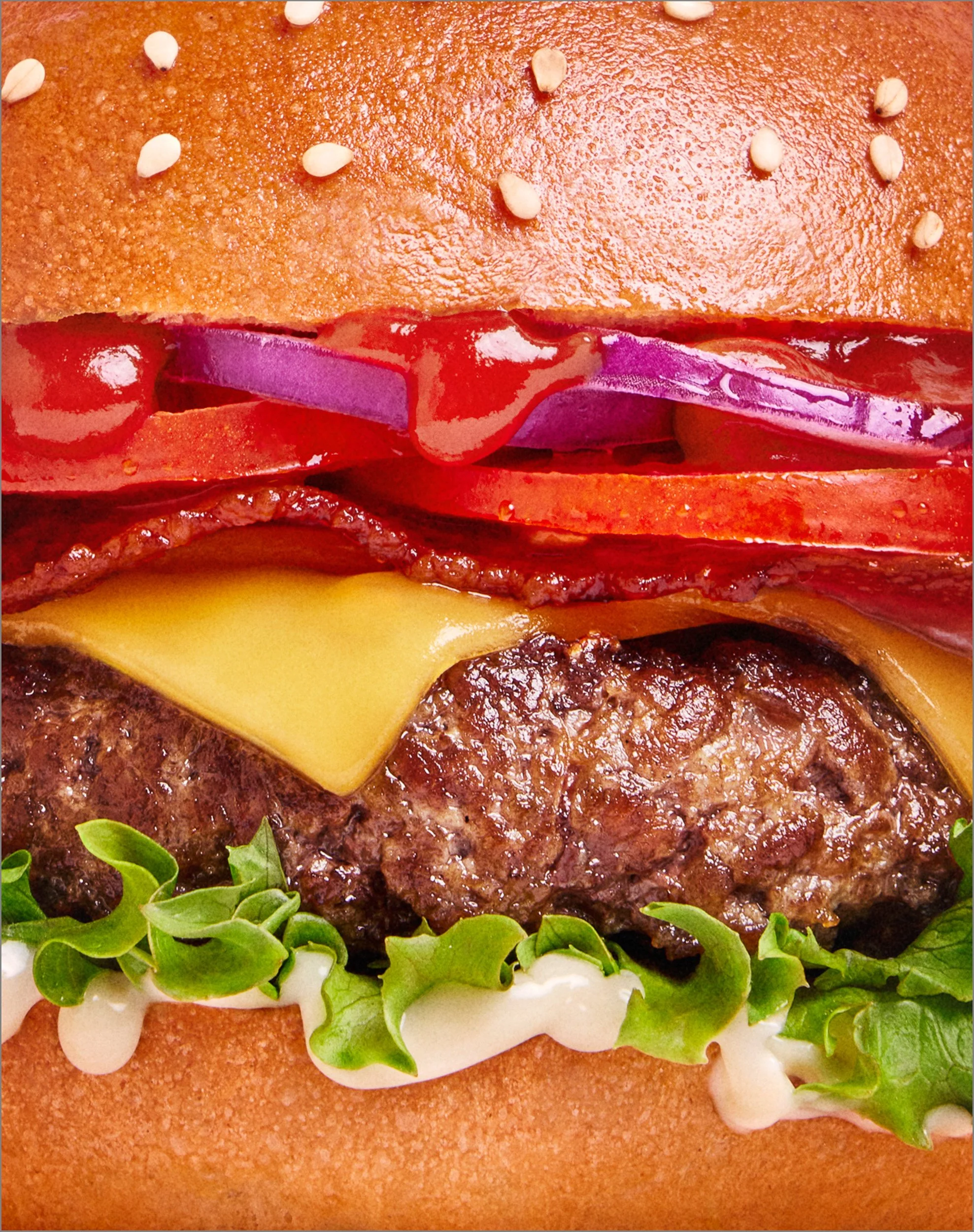 graphic burger macro food photography for advertising