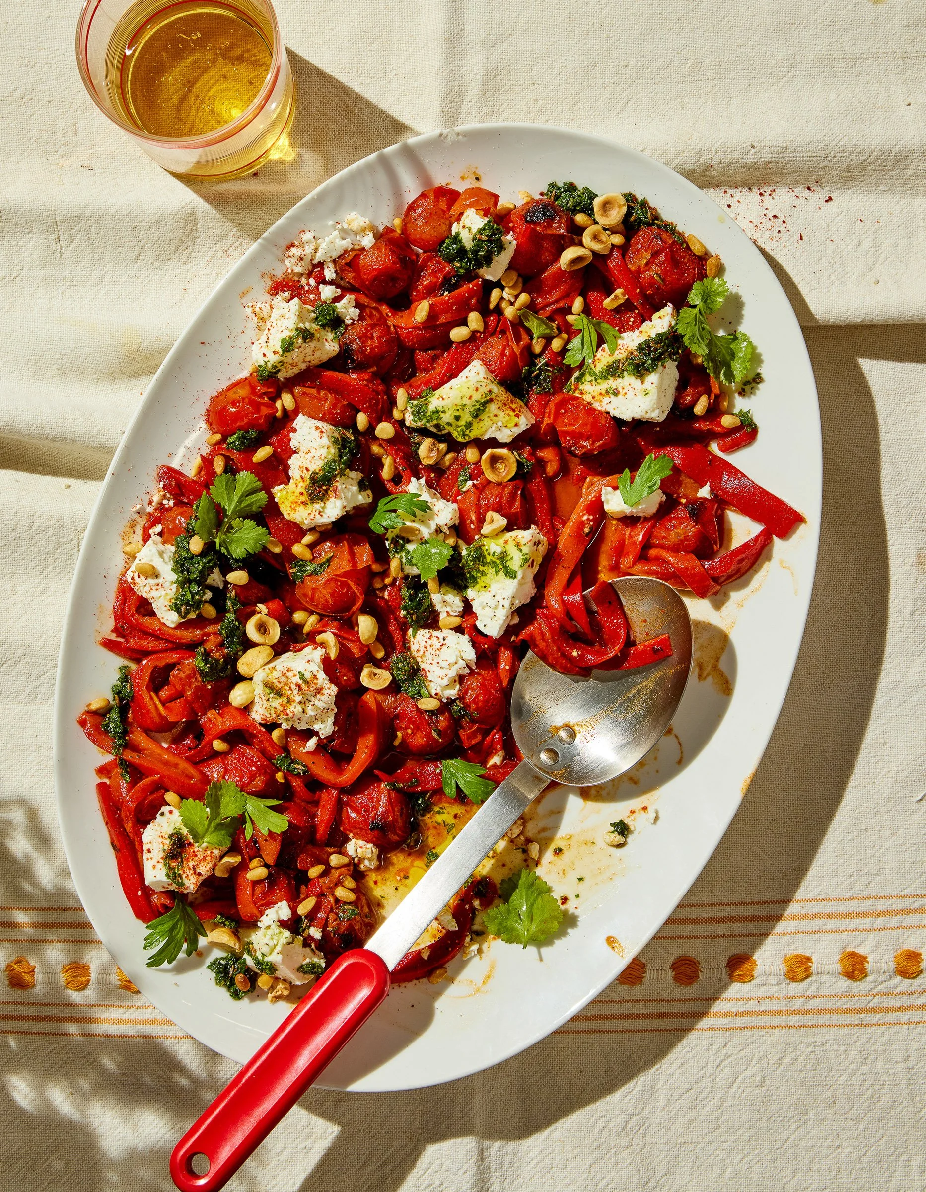 overhead plated salad photography