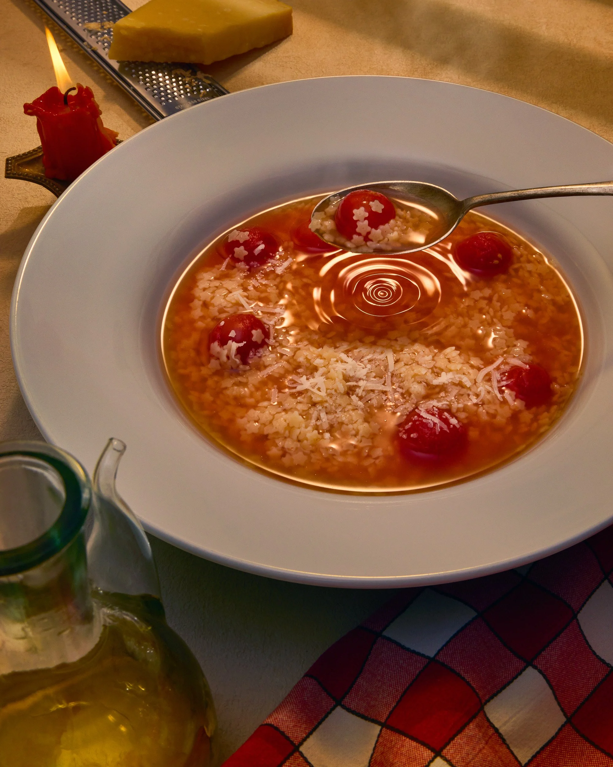 Warm stylised pasta food photography for advertising