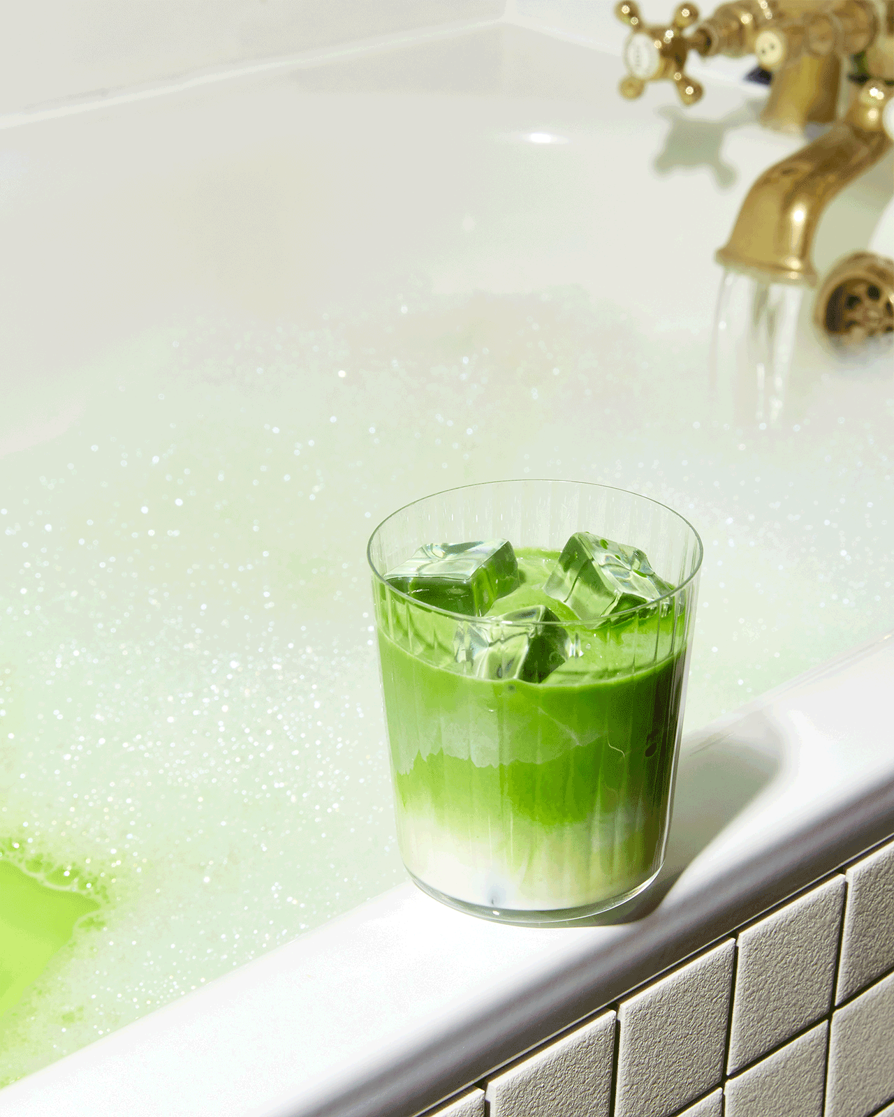 stylised lifestyle matcha and milk photography for brand and social use 