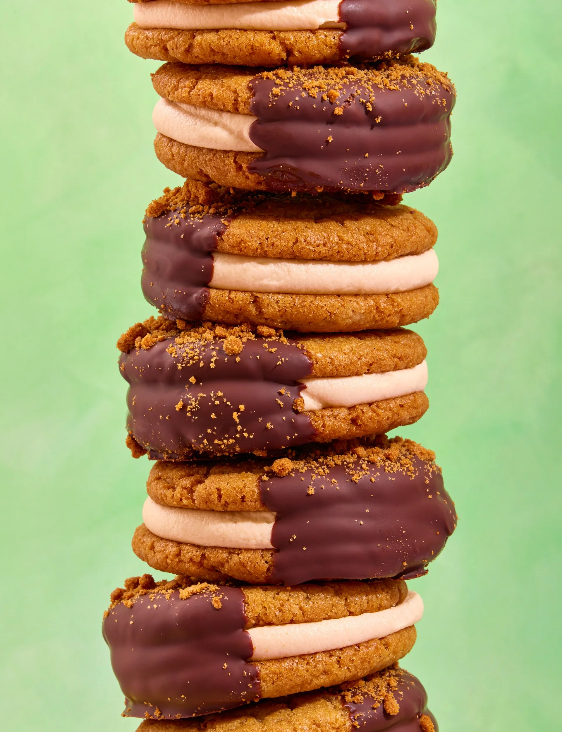 Sandwich cookie photography for cookbook publishing