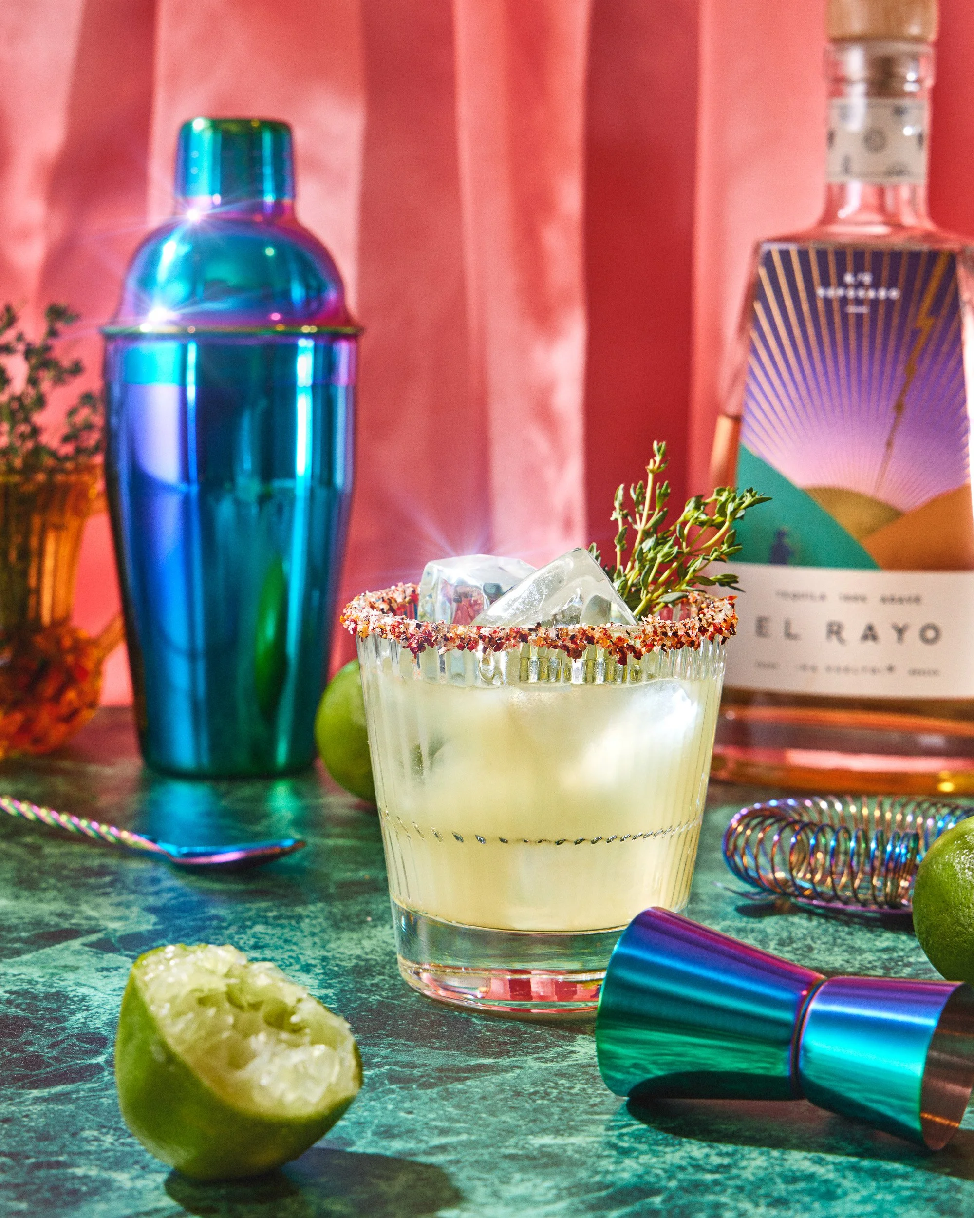 stylised product cocktail and spirit photography for advertising and brand use