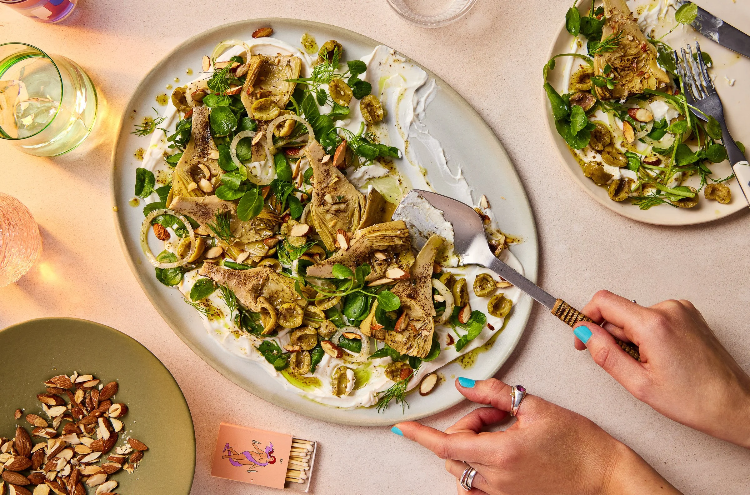 Overhead lifestyle recipe photography