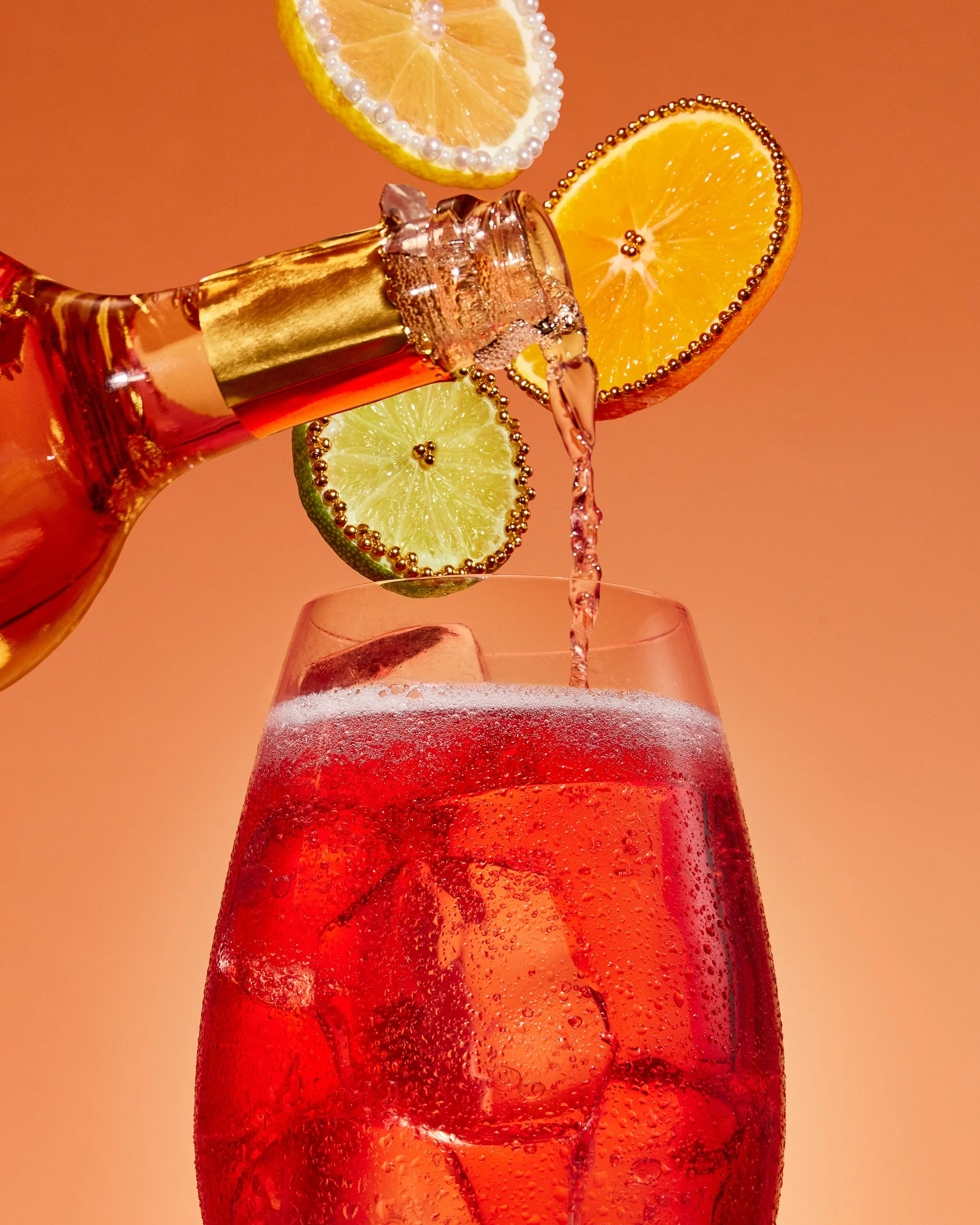dynamic pour and liquid drinks photography for advertising