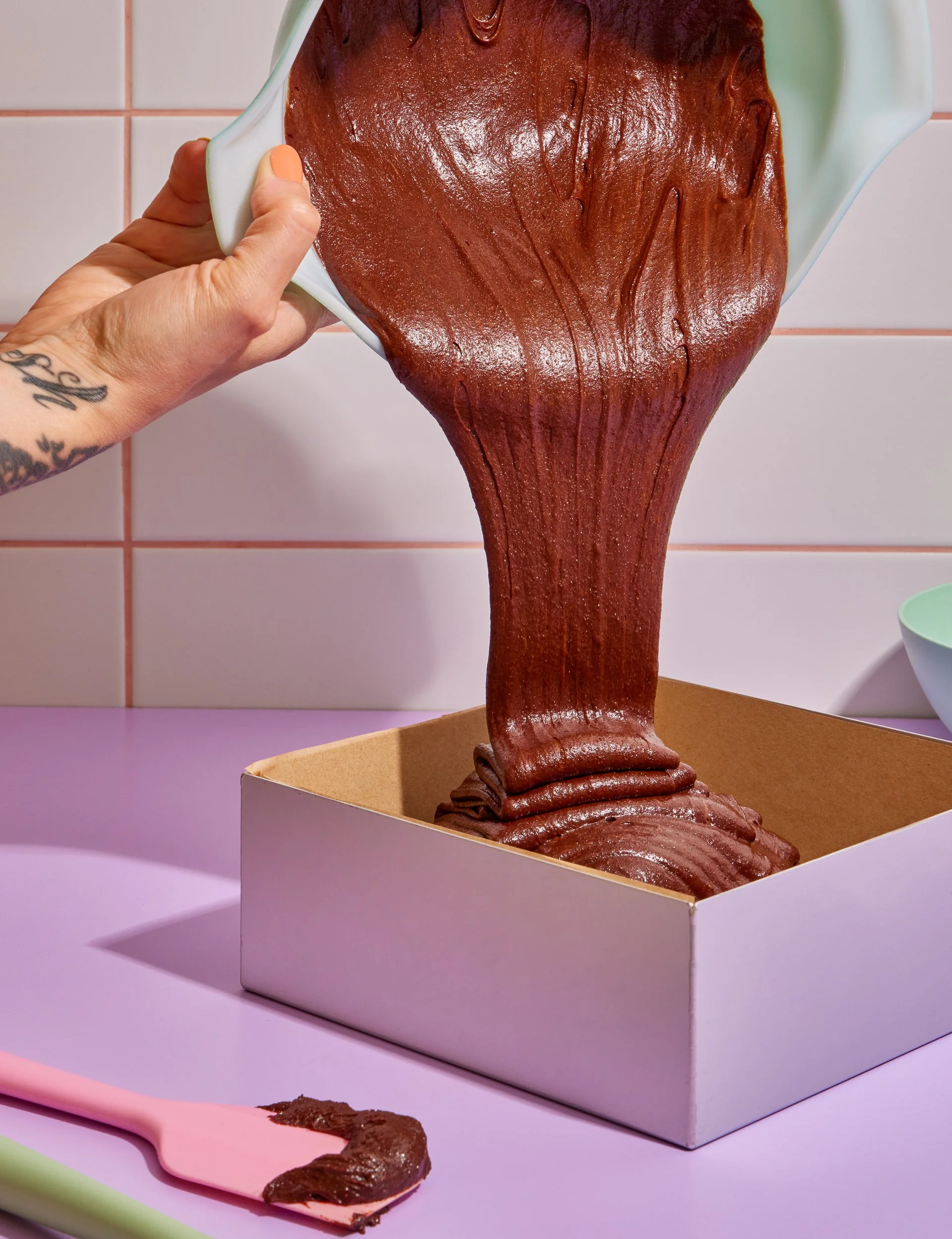 Chocolate cake photography for cookbook publishing 