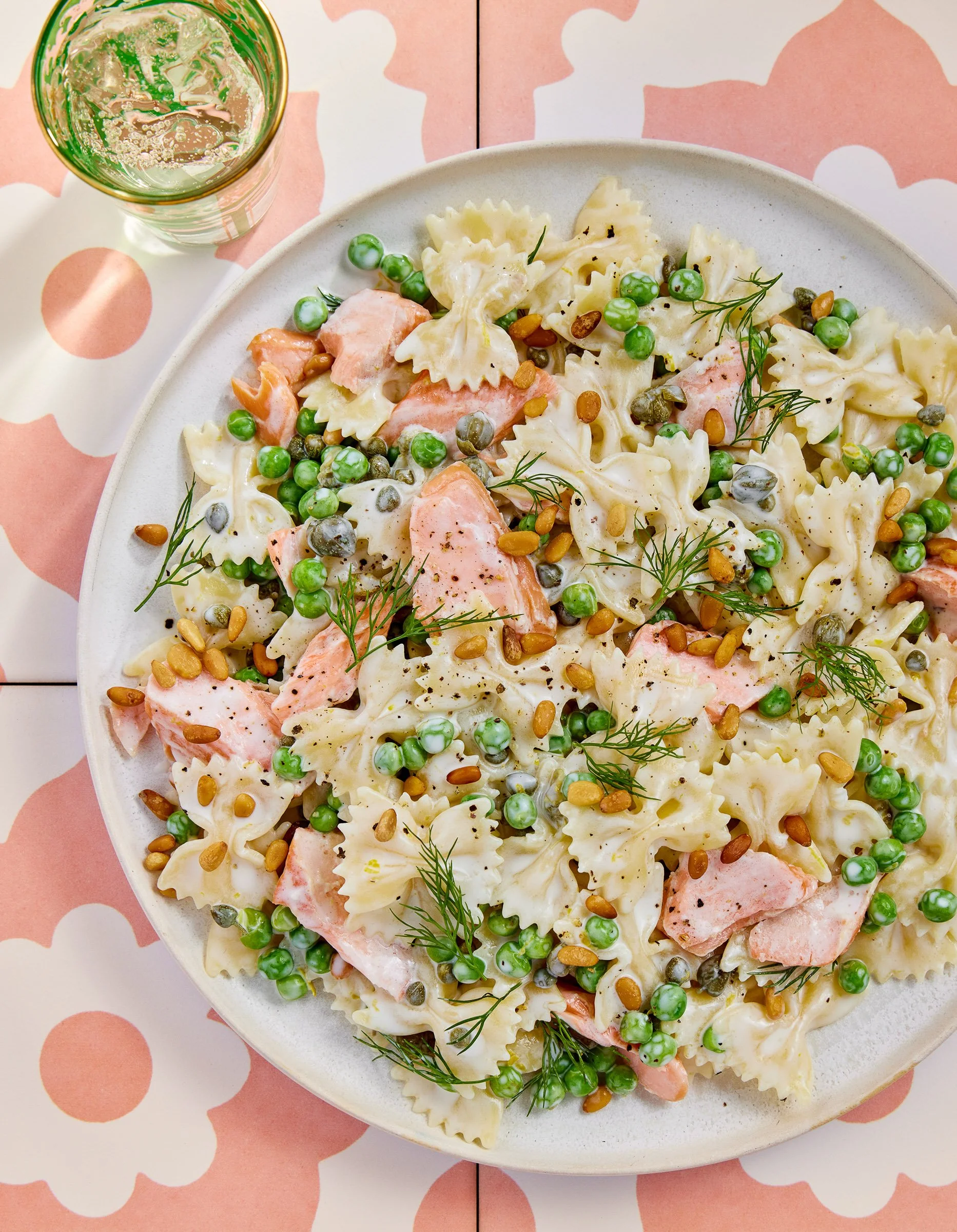 overhead plated salad photography 