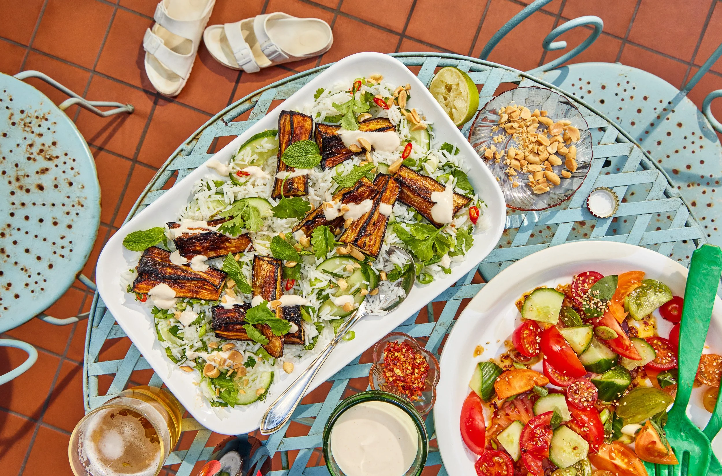 warm outdoor lifestyle food photography for advertising