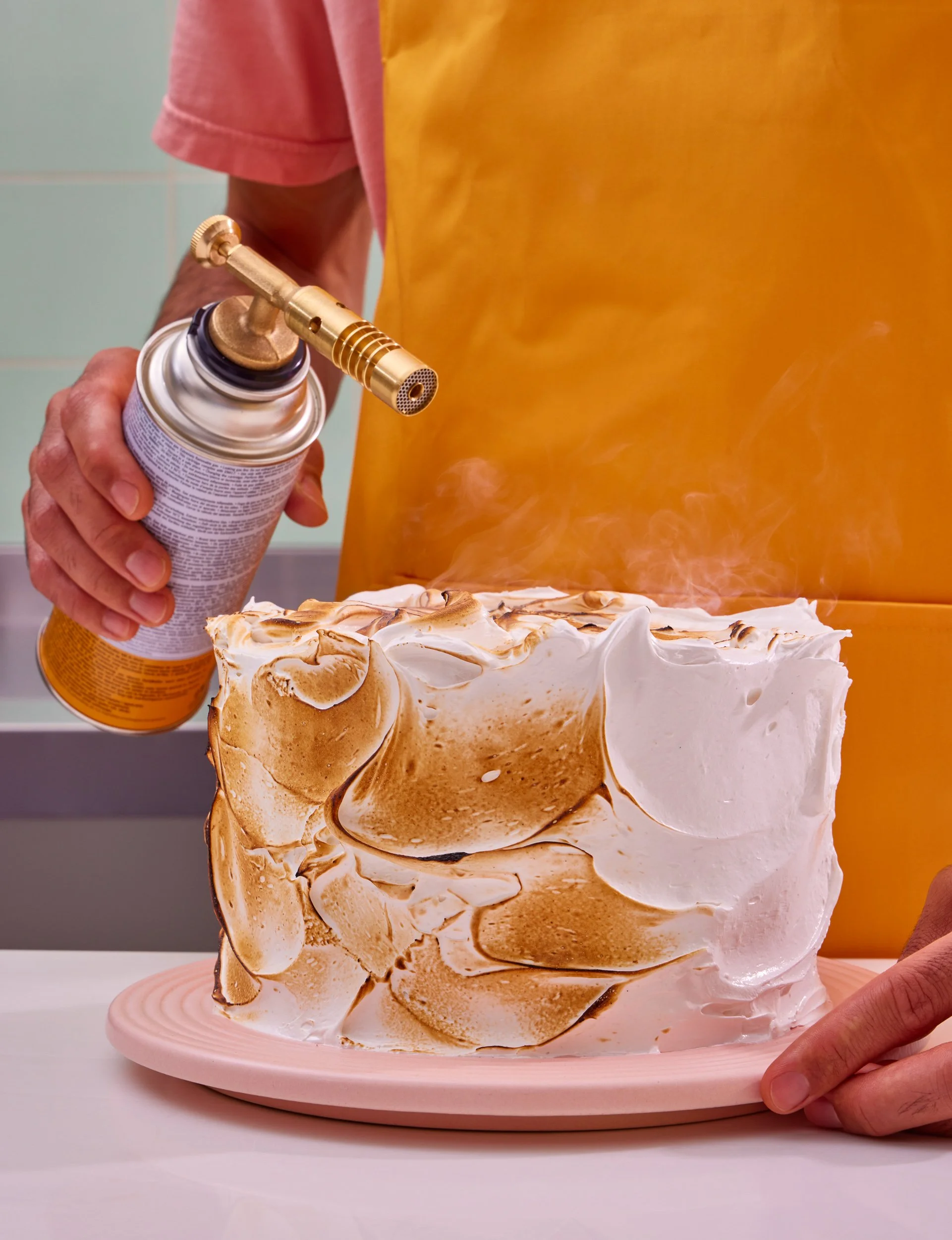 Cake baking photography for cookbook publishing 