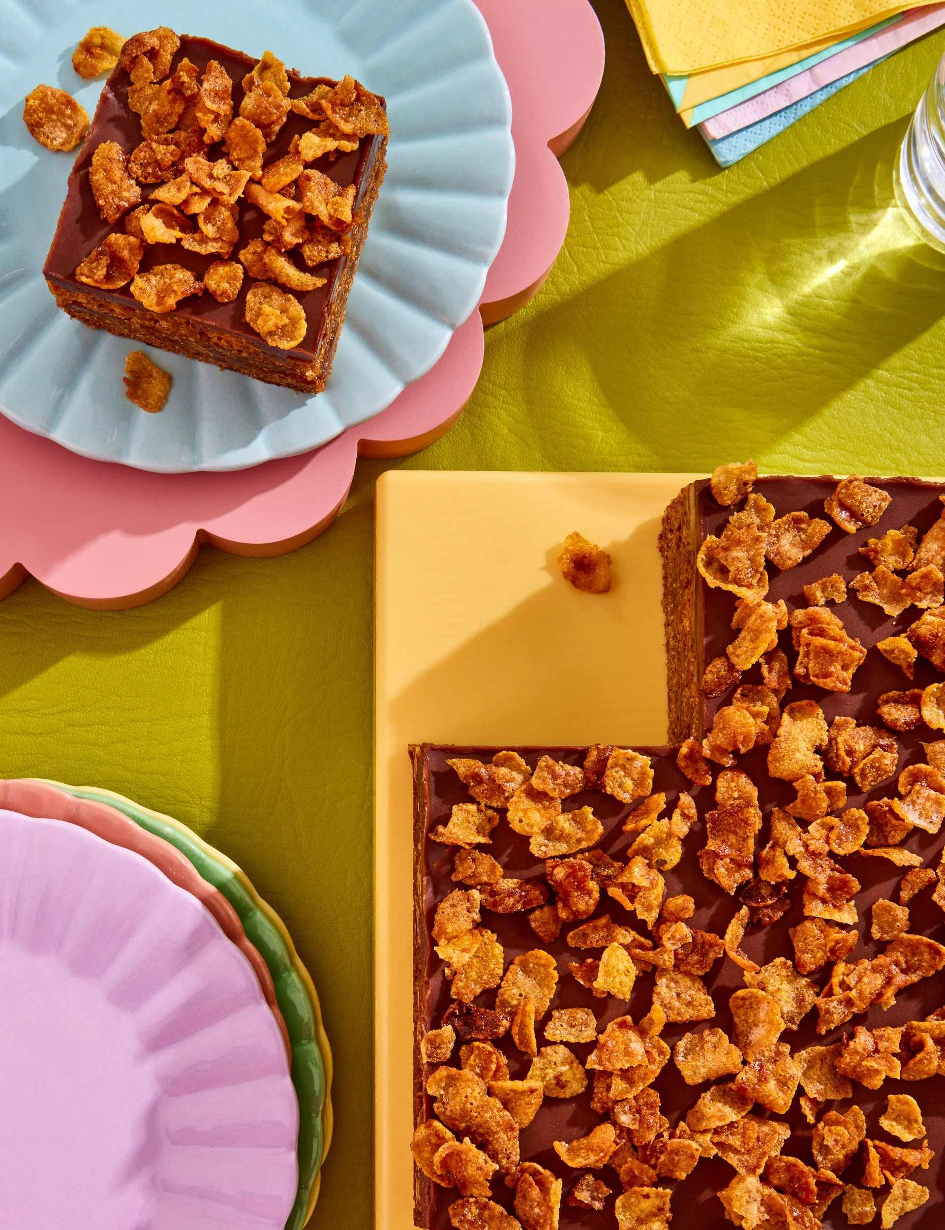 Brownie traybake photography for cookbook publishing