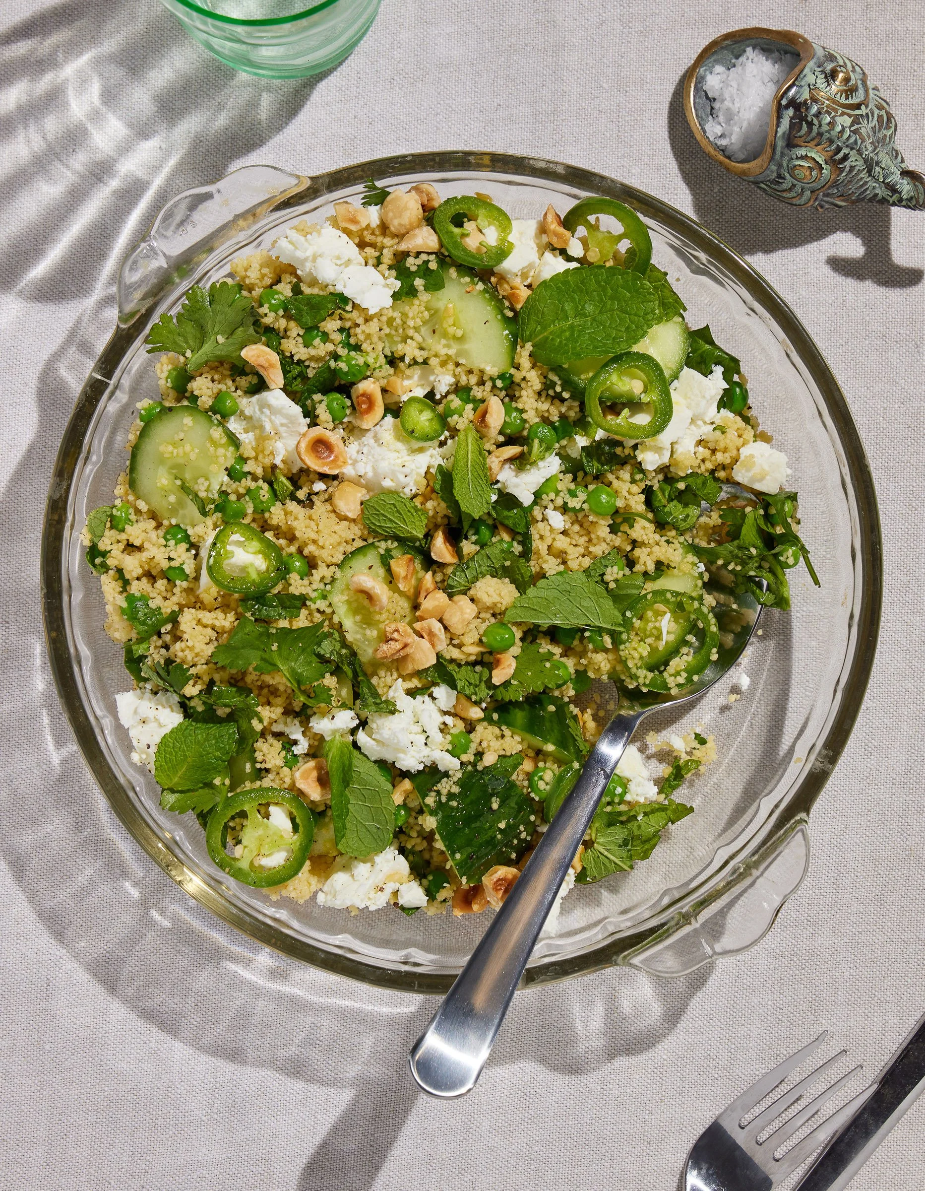 overhead salad recipe photography