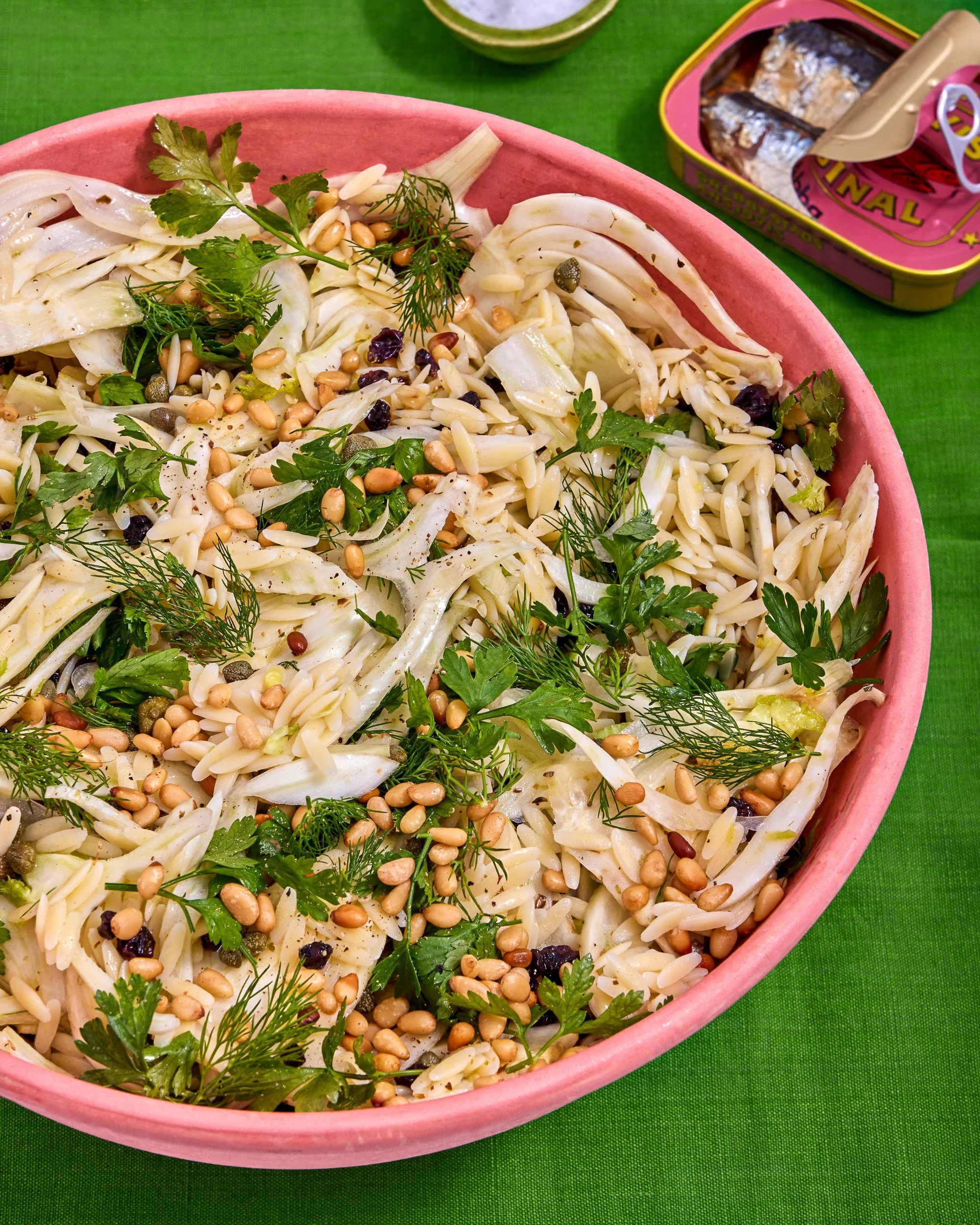 graphic pasta salad recipe food photography for brand use