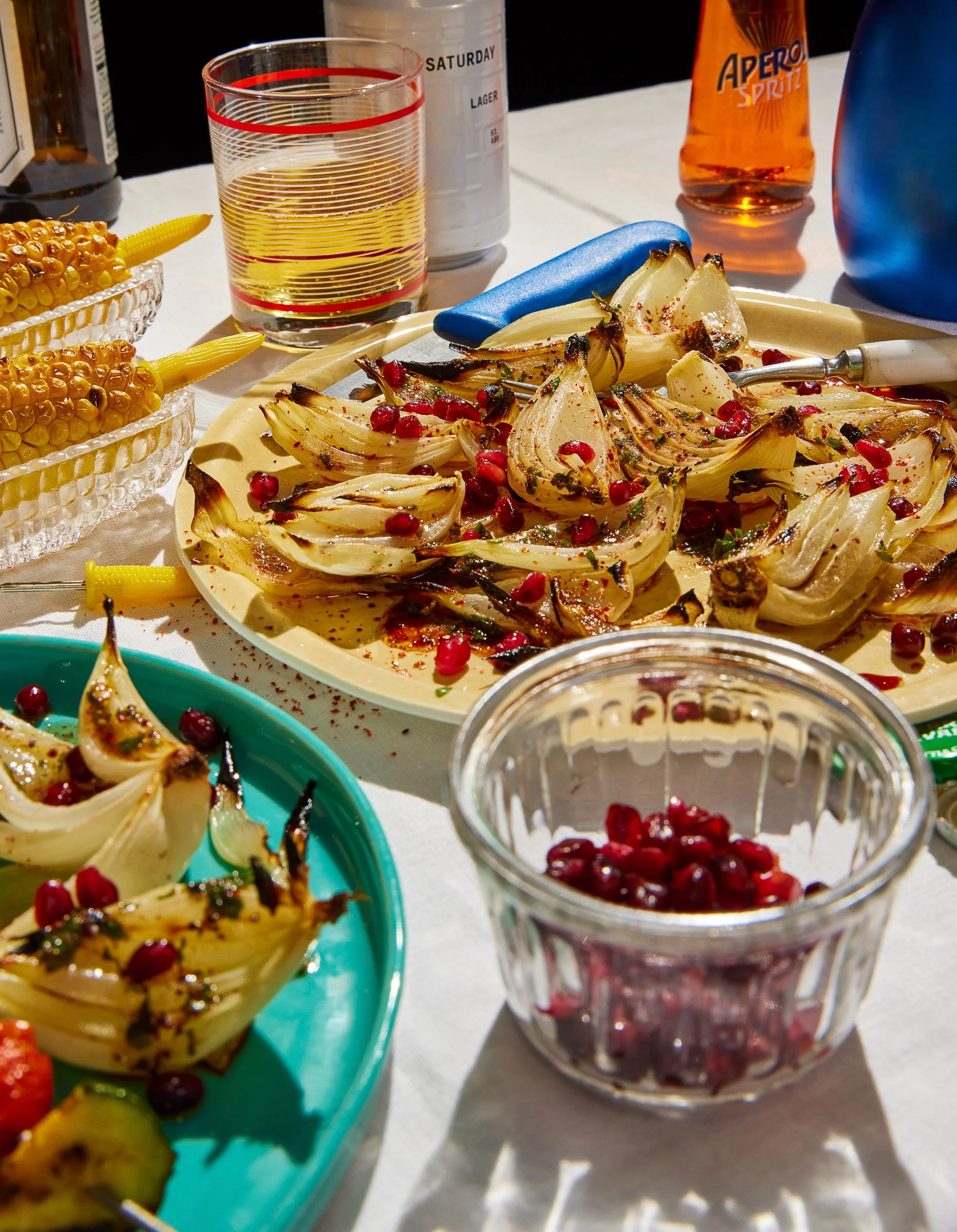 messy salad food photography for editorial use