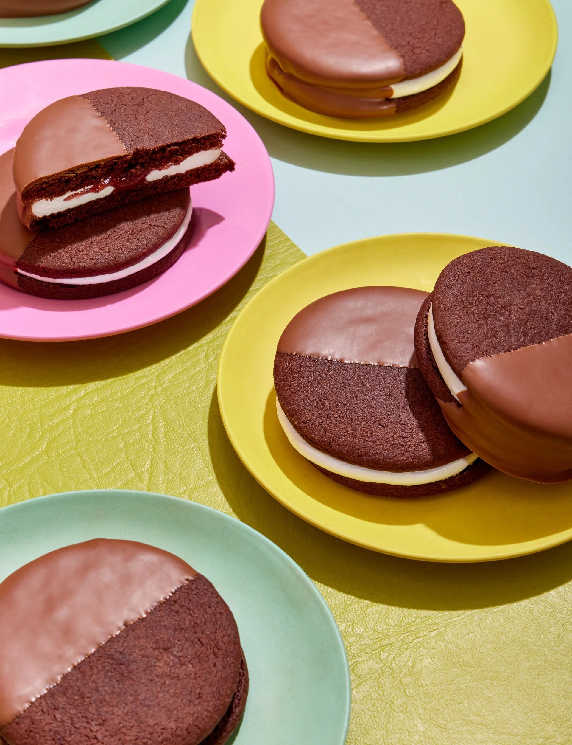 Chocolate sandwich photography for cookbook publishing