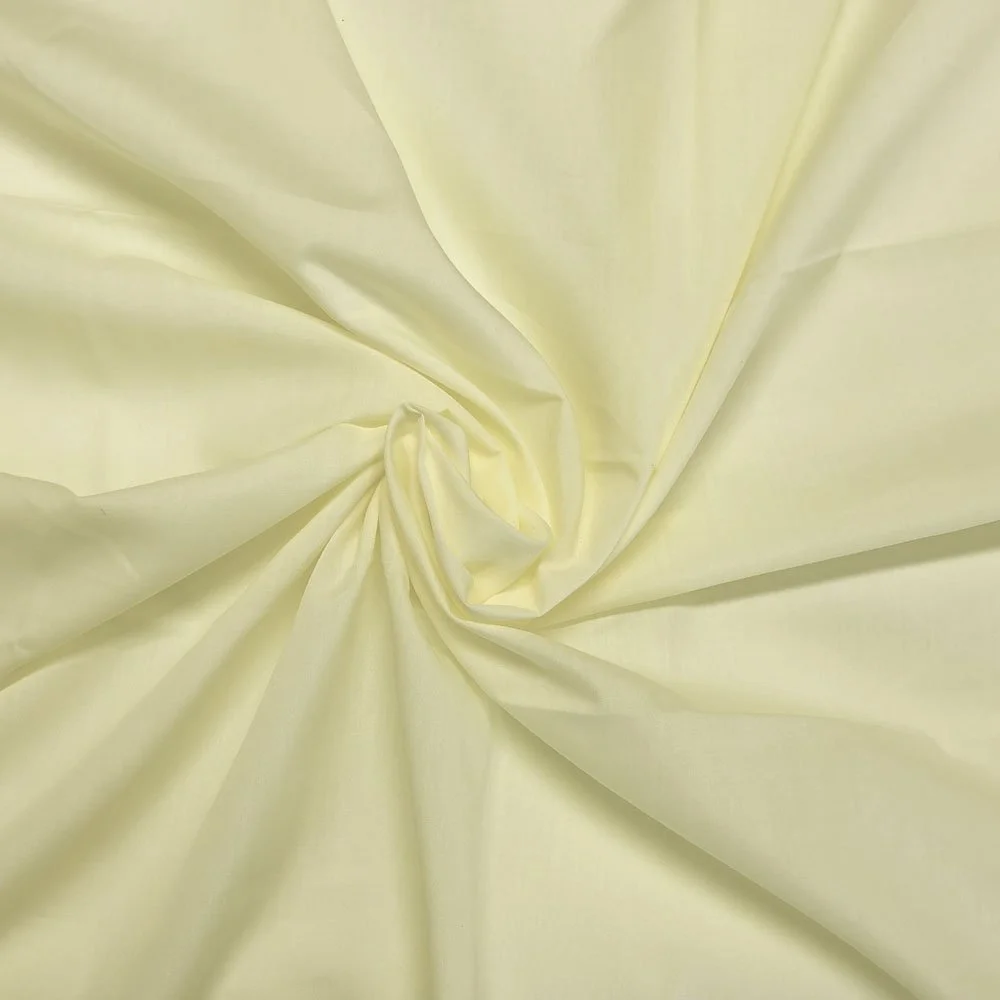 Plain Pale Yellow Poly Cotton