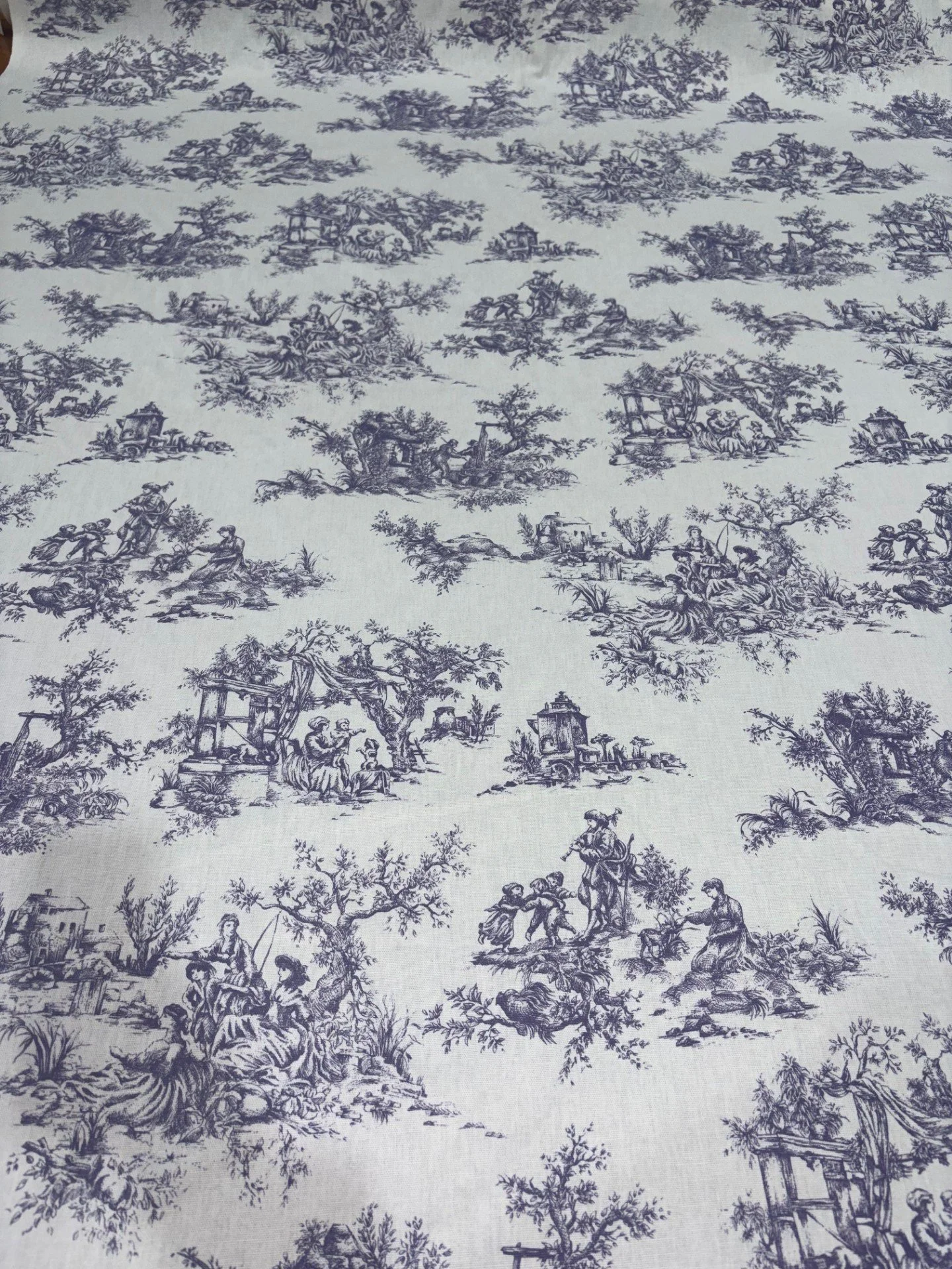 Lilac and white Toile de Jouy