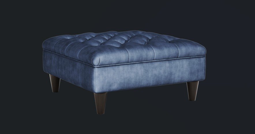 Charles in Jewel Navy Square Footstool