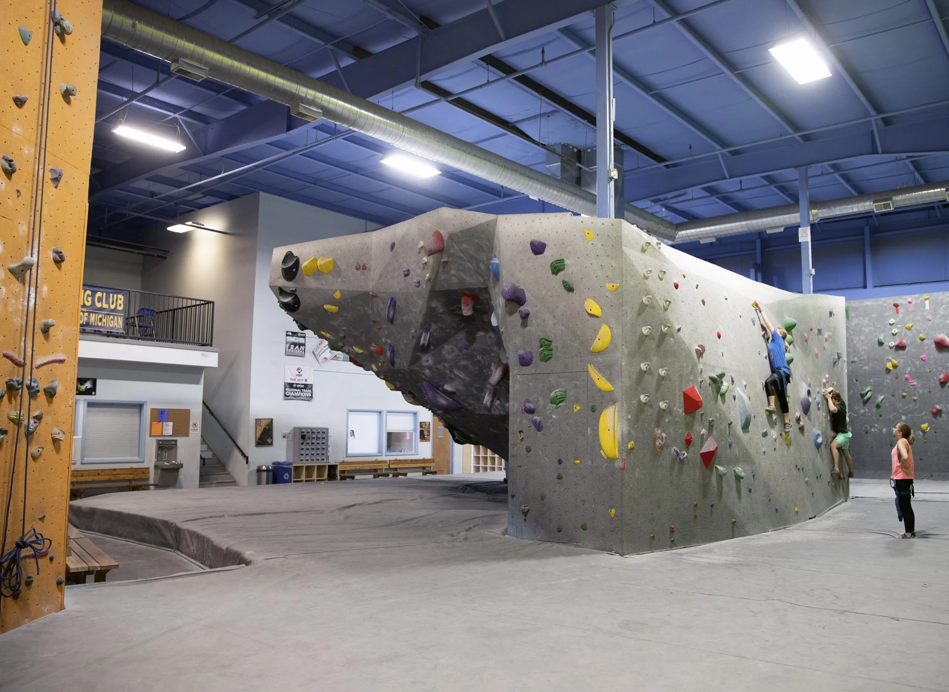 Bouldering area at Planet Rock Ann Arbor