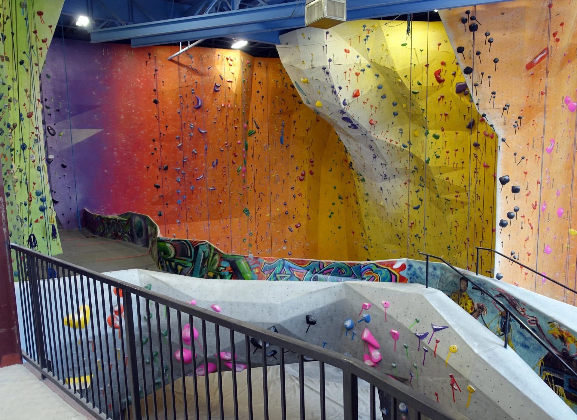 Upper climbing walls at Planet Rock Madison Heights