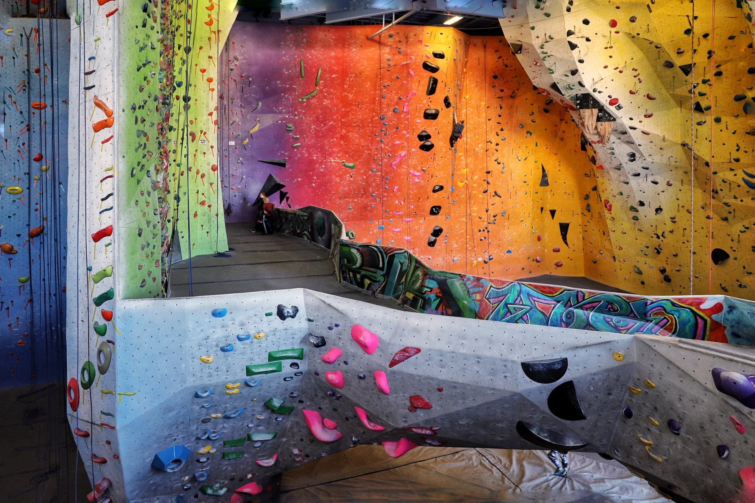 Climbing walls at Planet Rock Madison Heights