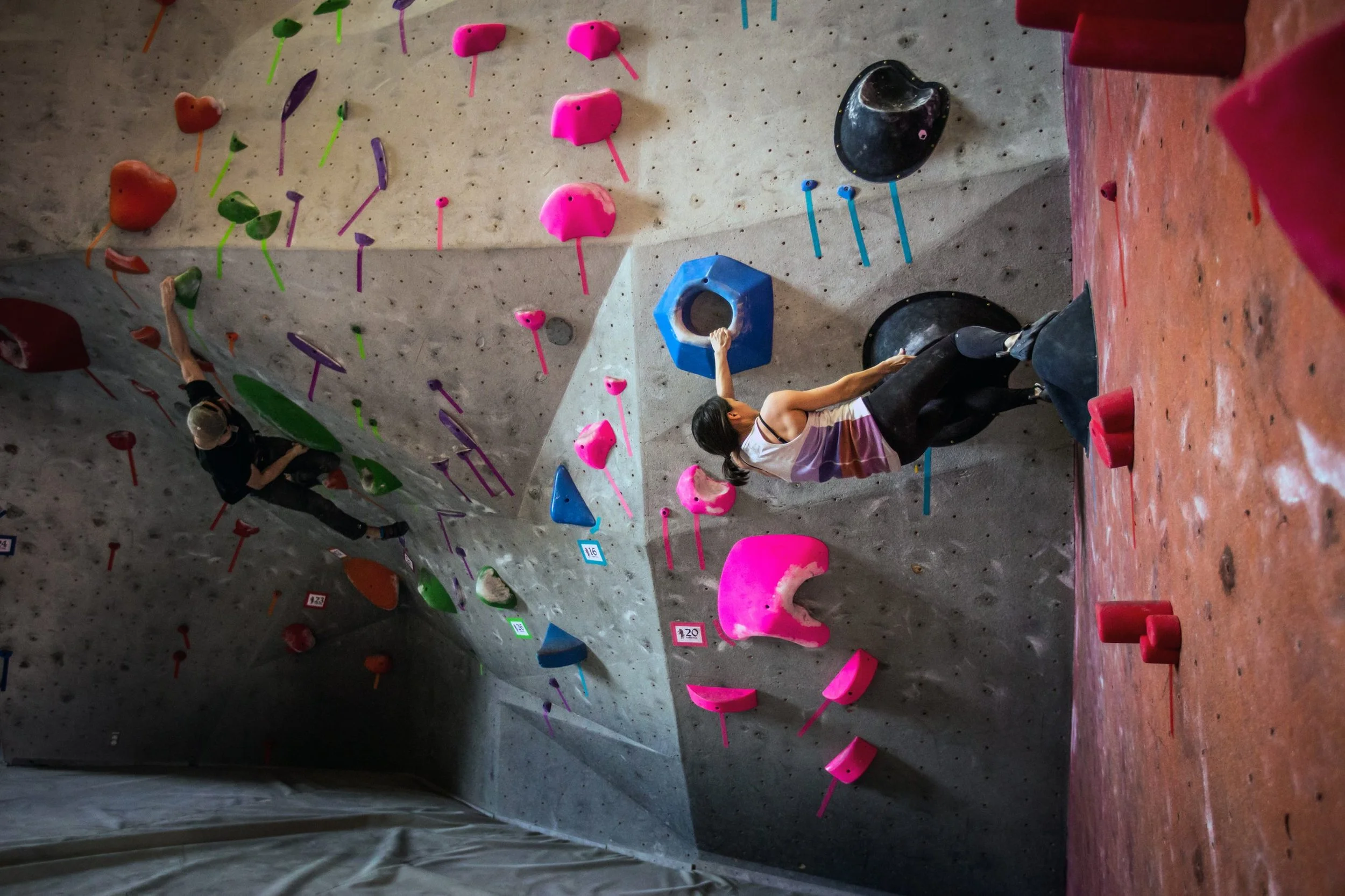 Climber bouldering at Planet Rock