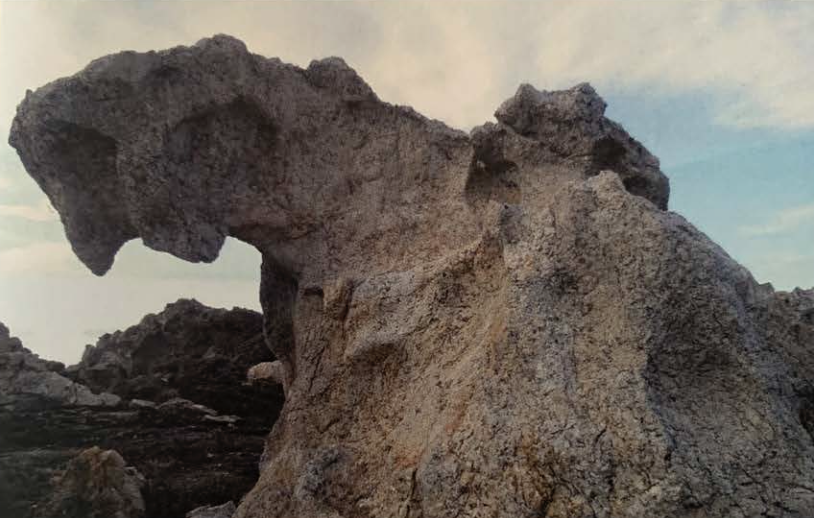 The "Es Gentils" rock formation in Paratge de Tudela, Cap de Creus, showing natural weathering similar to surrealist art.
