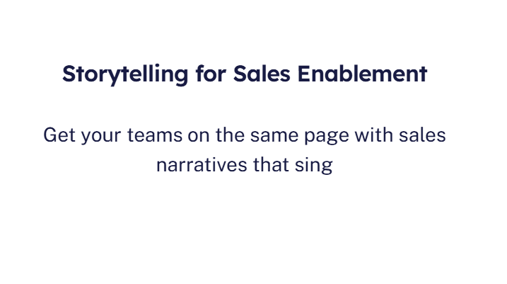 Storytelling for Sales Enablement button