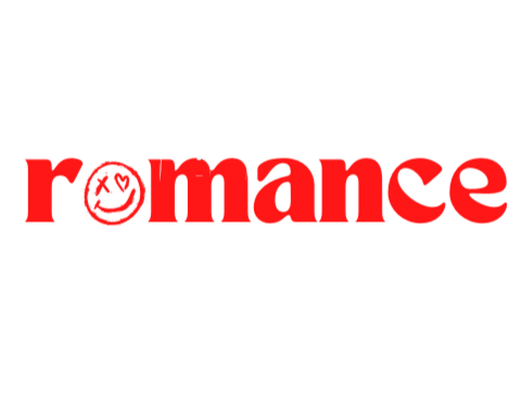 The words 'Rebel Romance' with 'Rebel' in white distressed text and 'romance' in bold red text, on a black background.