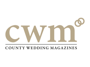 Logo of County Wedding Magazines with the initials CWM in large font and two wedding rings above, and the full name underneath.